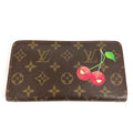 Louis Vuitton Brown Monogram Cherry Red Color Monogram Long Wallet