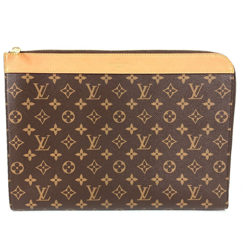 Louis Vuitton Brown Monogram Clutch Bag Pochette Pouch