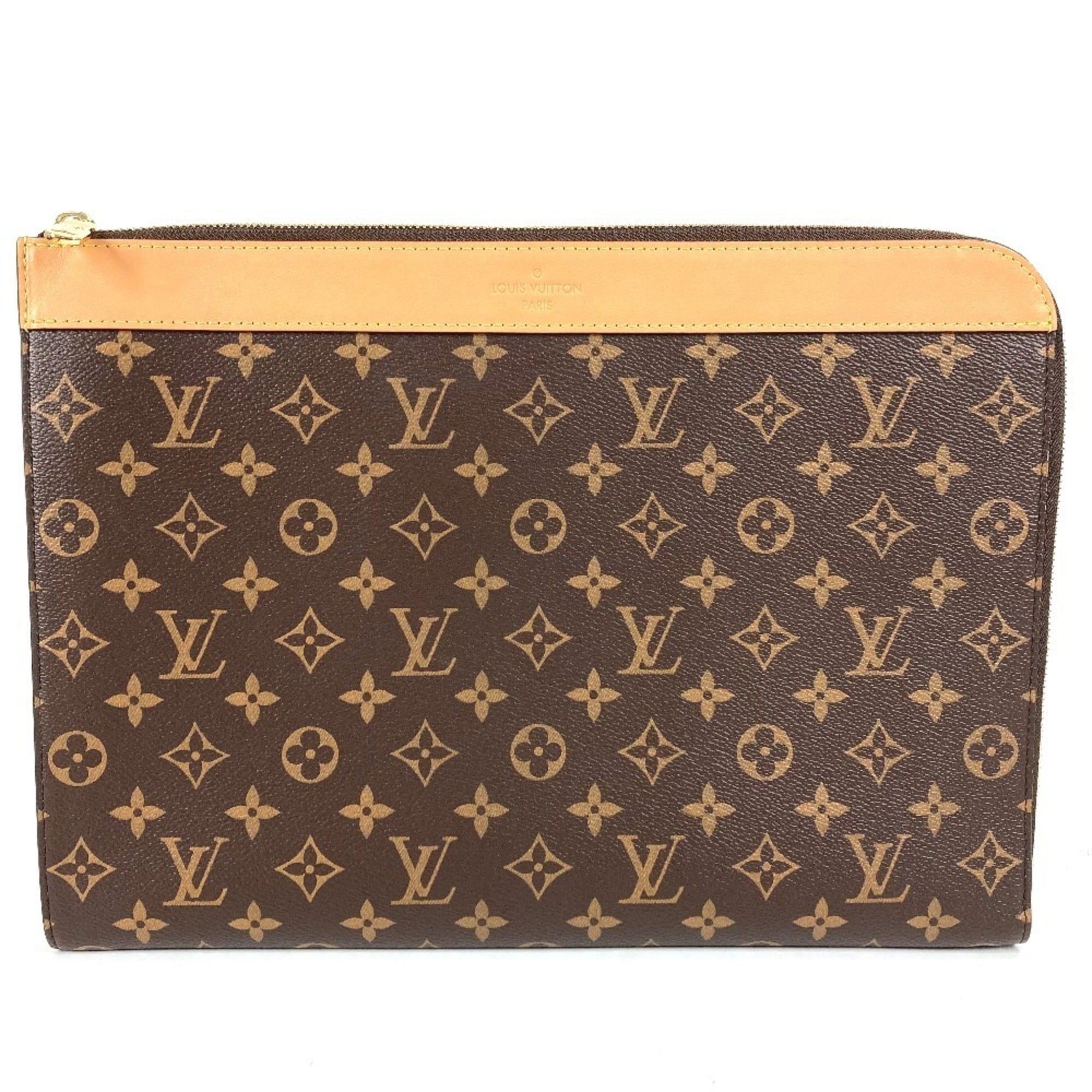 Louis Vuitton Brown Monogram Clutch Bag Pochette Pouch