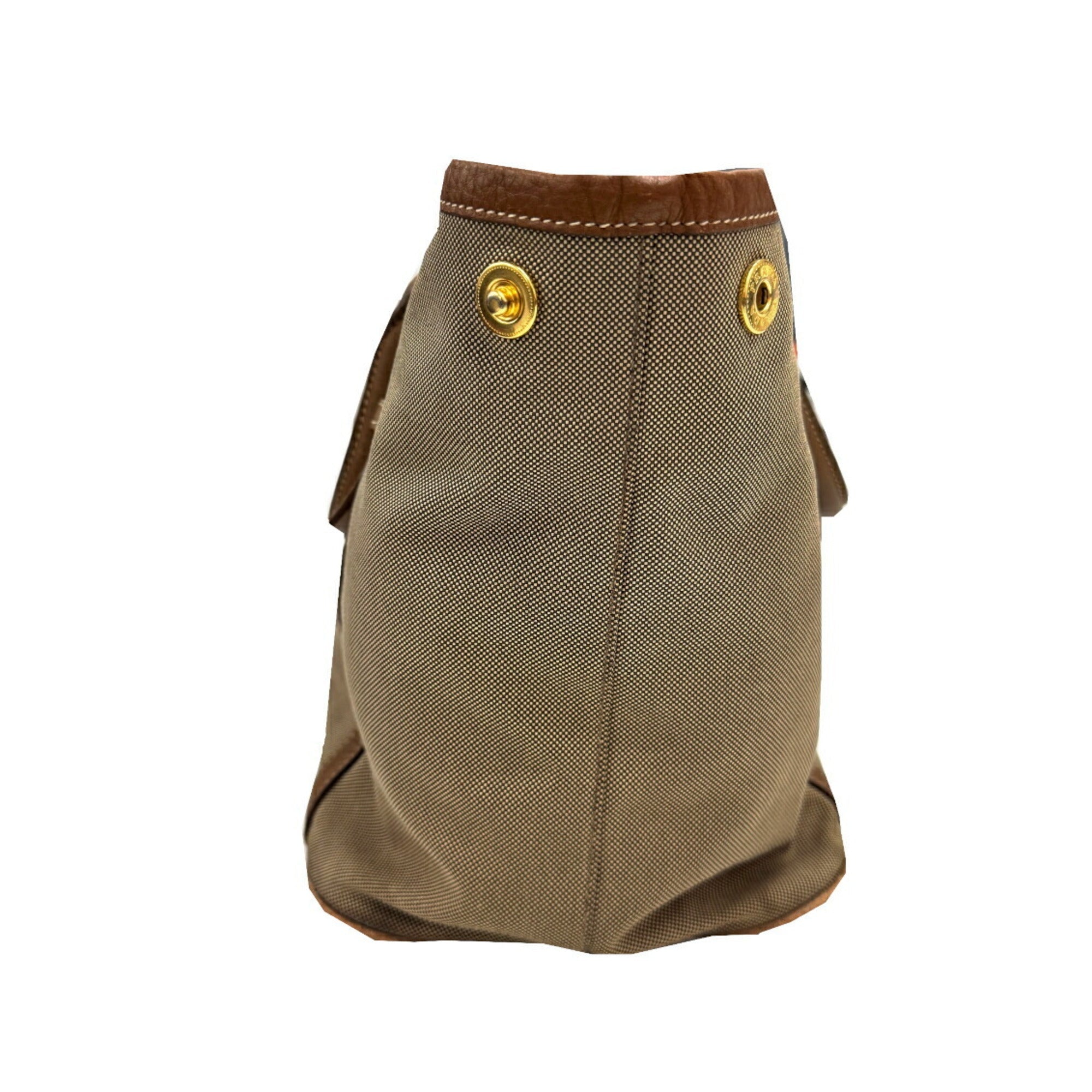 Prada Beige Canvas Leather Shoulder Bag