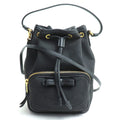 Prada Black Canvas Leather Shoulder Bag