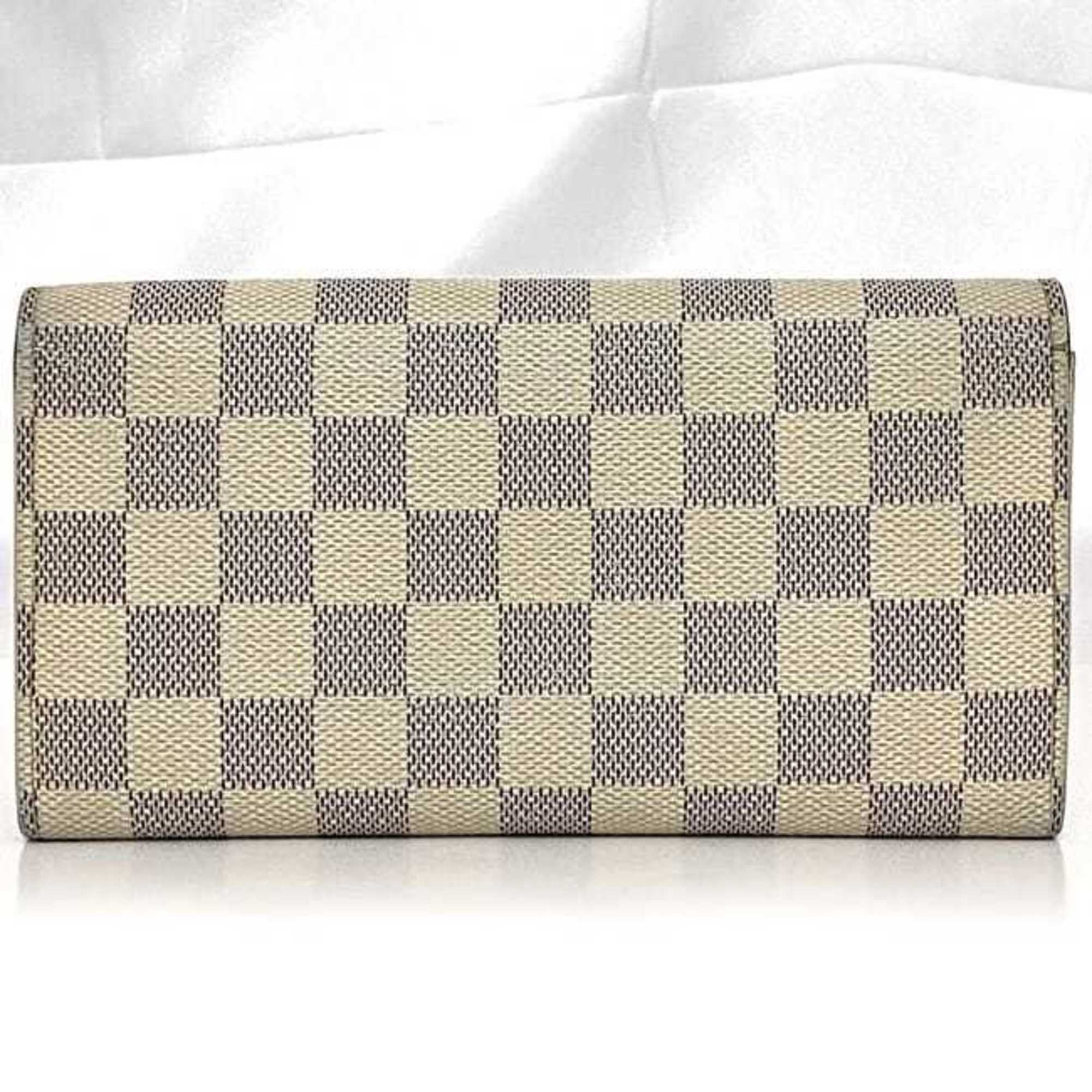 Louis Vuitton Damier Azur Gray White Damier Canvas Long Wallet