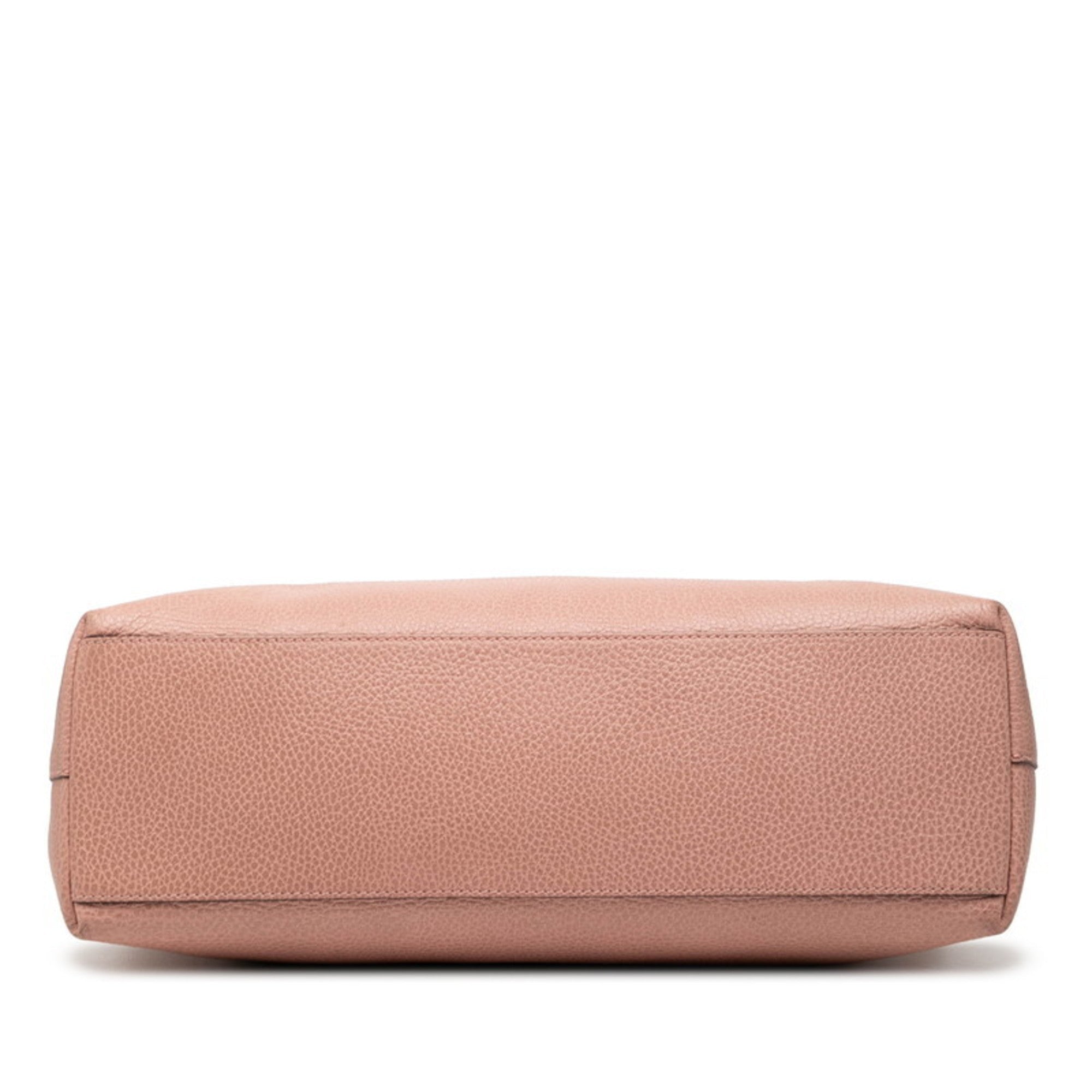 Gucci Pink Leather Handbag Shoulder Bag (Pre-Owned)