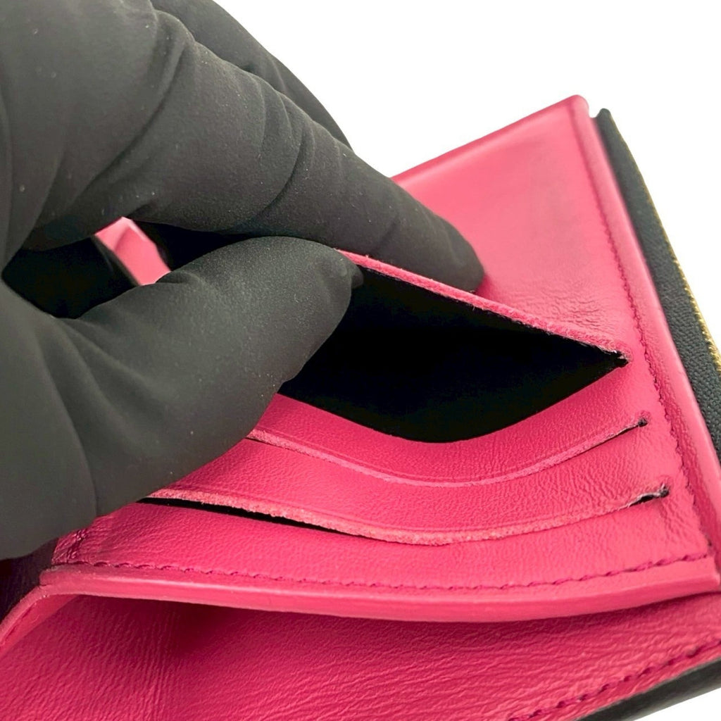 Louis Vuitton Black Pink Leather Wallet (Tri-Fold)