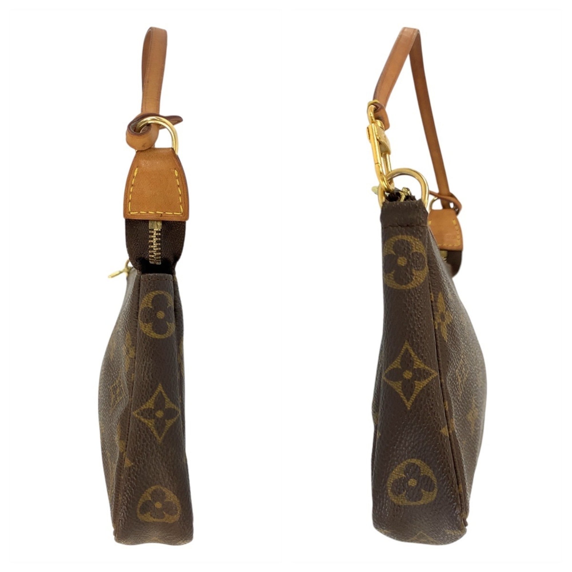 Louis Vuitton Brown Pvc Leather Handbag Pochette Pouch