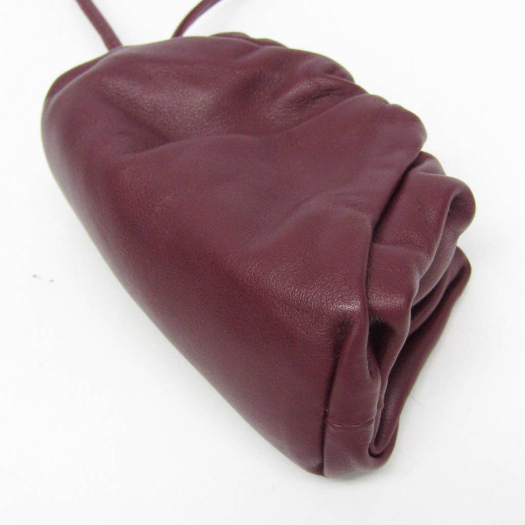 Bottega Veneta The Pouch Leather Burgundy Leather Clutche & Pouche Bag