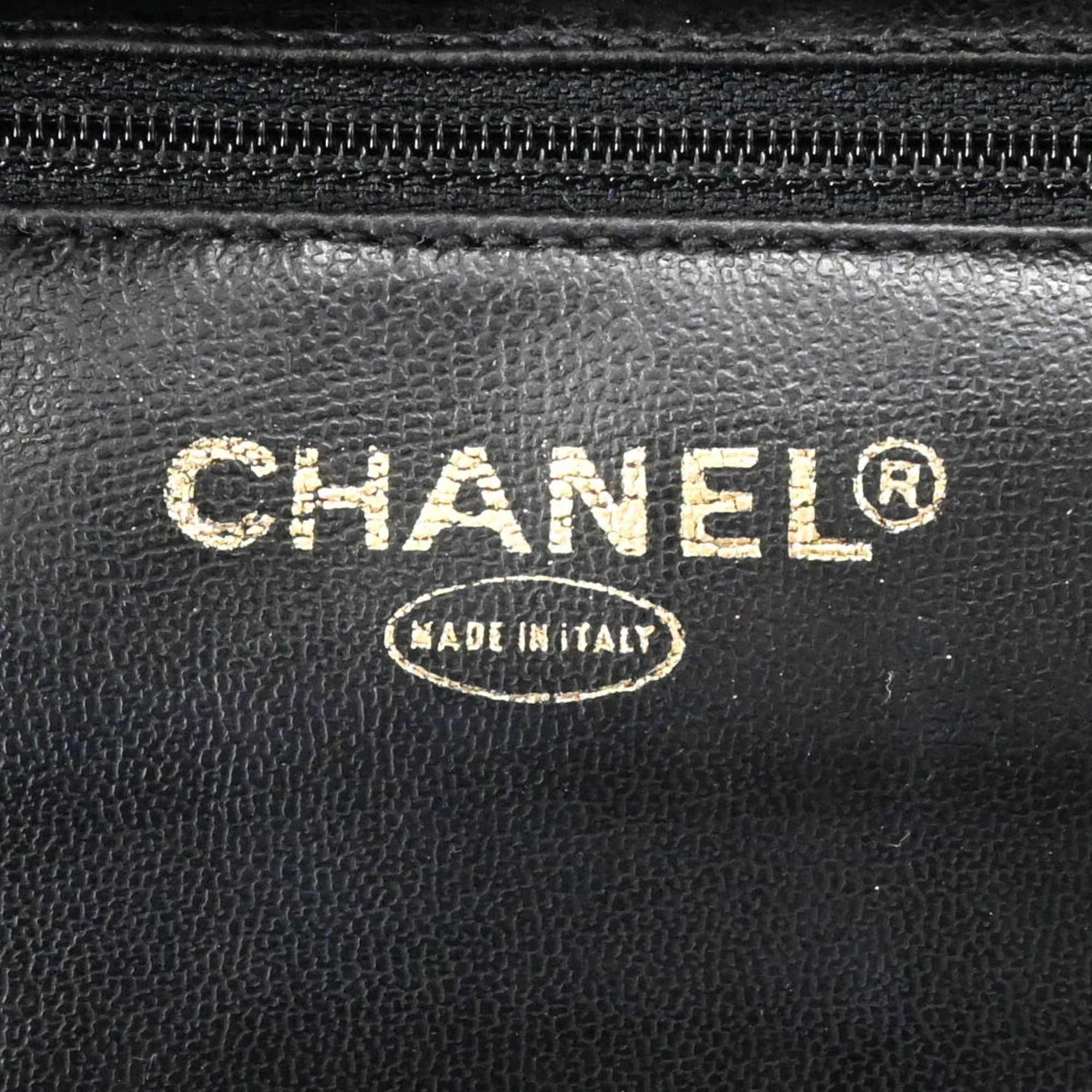 Chanel Black Leather Handbag Vanity Bag