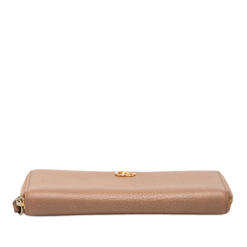 Gucci Pink Beige Leather Long Wallet (Bi-Fold) (Pre-Owned)