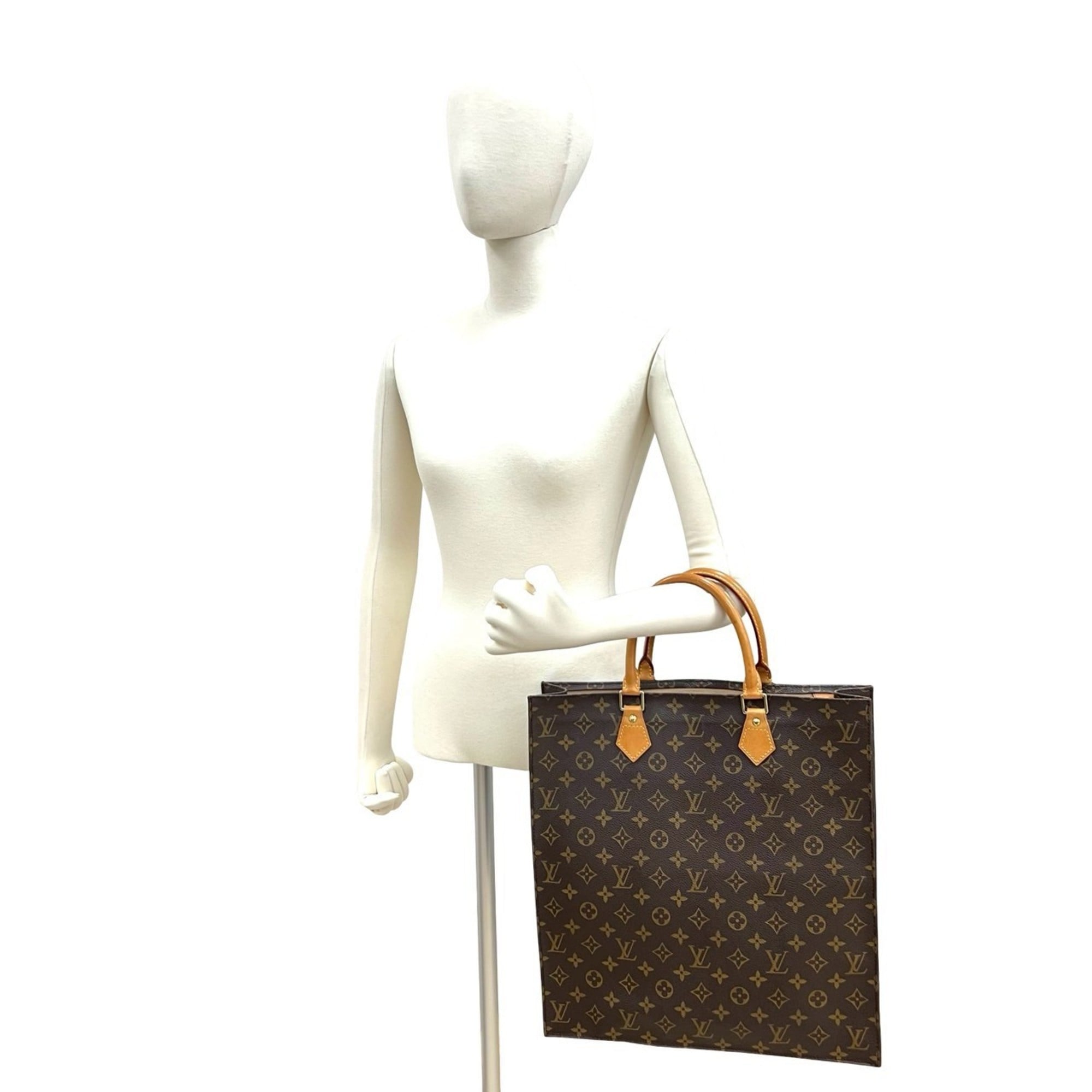 Louis Vuitton Brown Leather Pvc Handbag Tote Bag