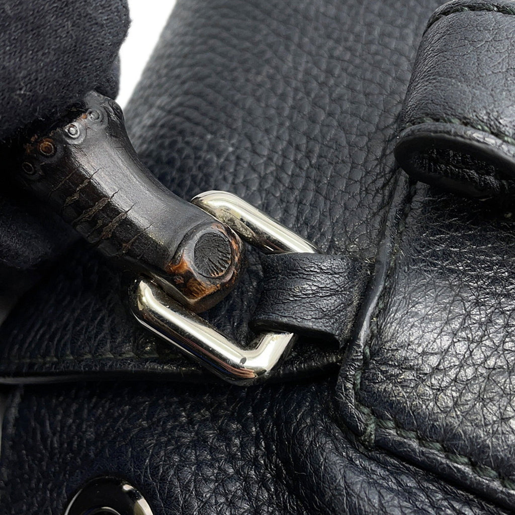 Gucci Black Leather Backpack Handbag (Pre-Owned)