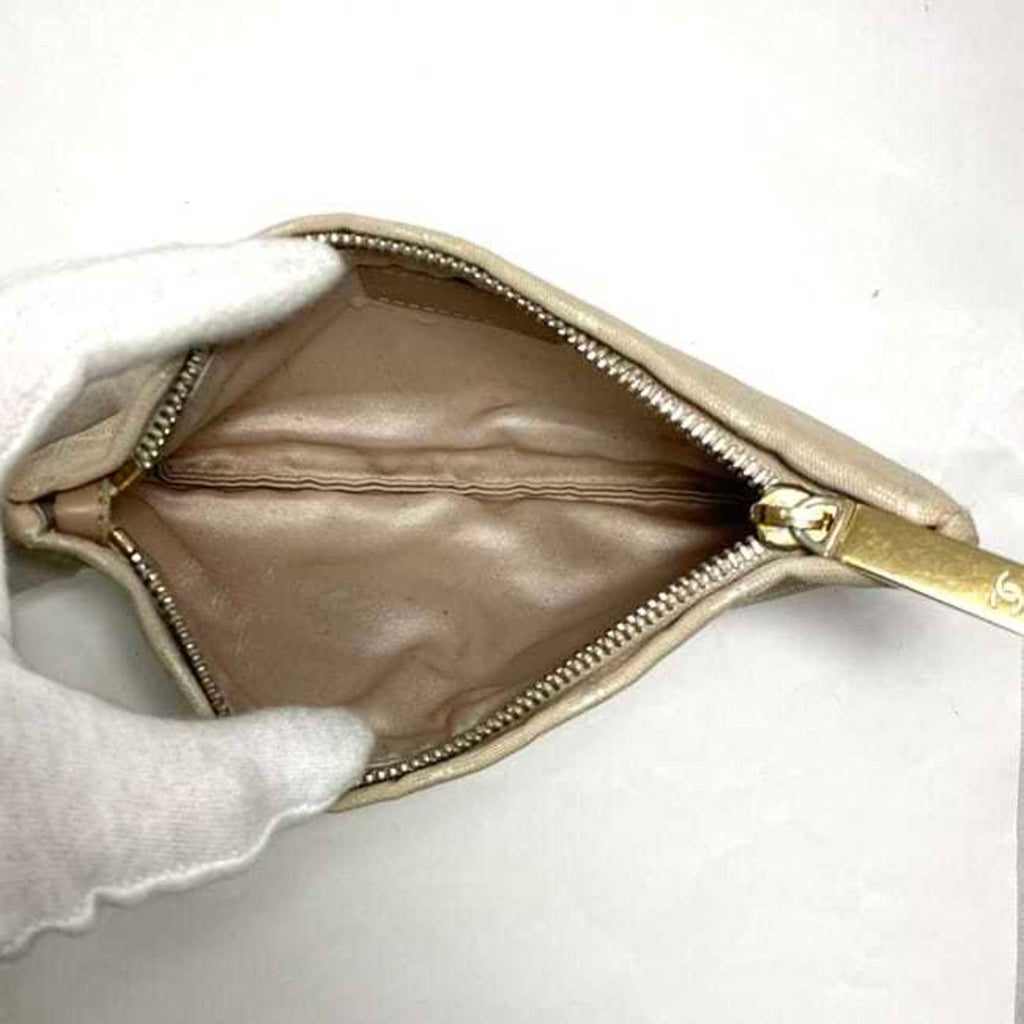 Chanel New Travel Line Beige Nylon Leather Pouch