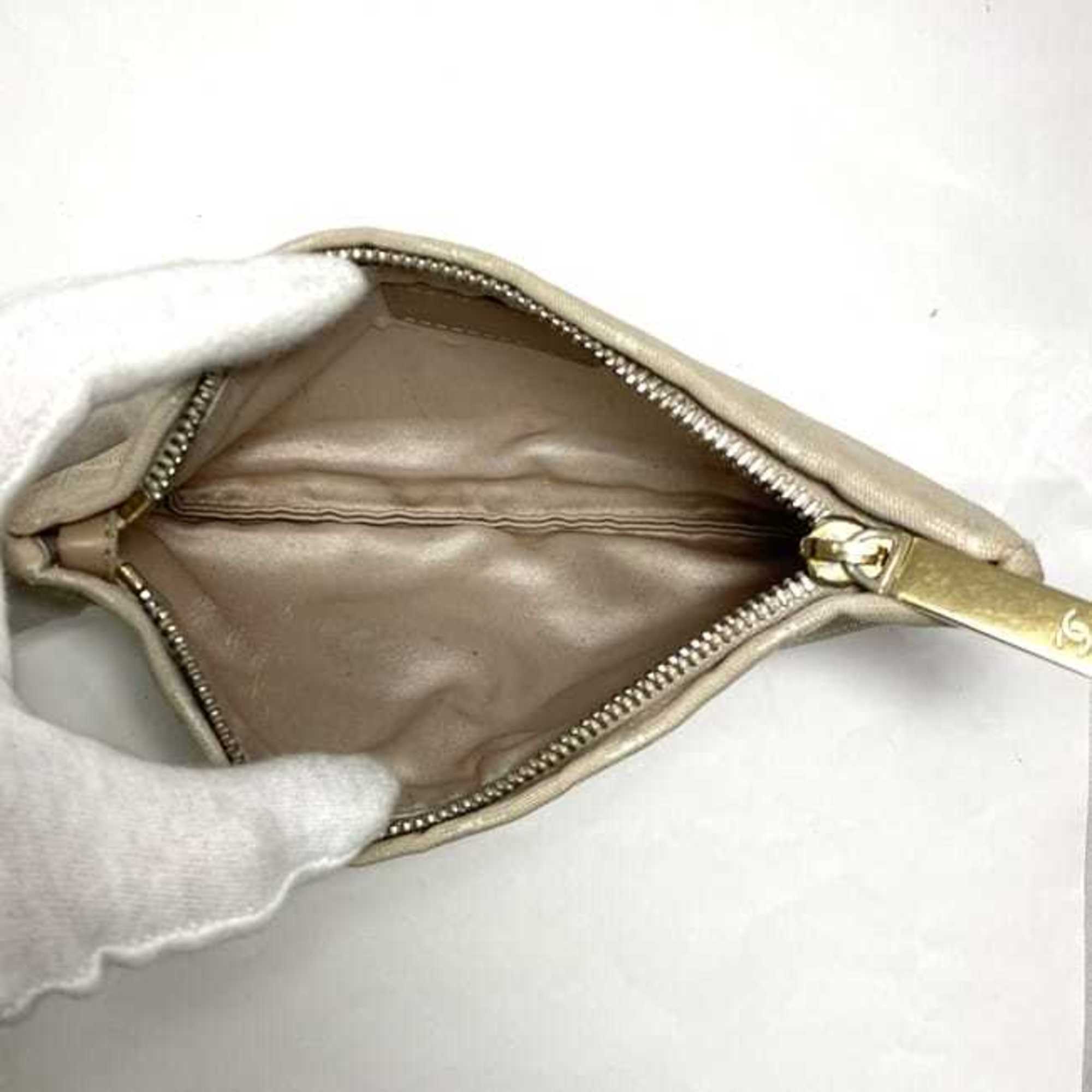 Chanel New Travel Line Beige Nylon Leather Pouch