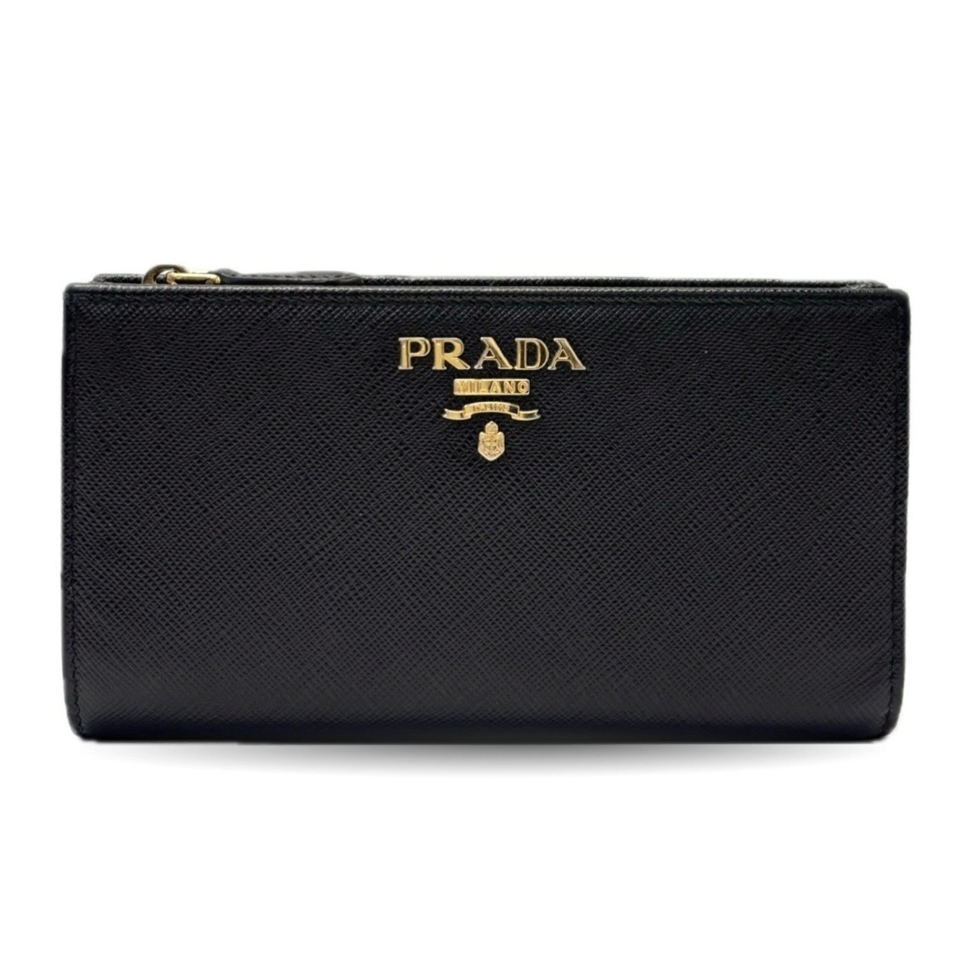 Prada Saffiano Black Leather Wallet (Bi-Fold)