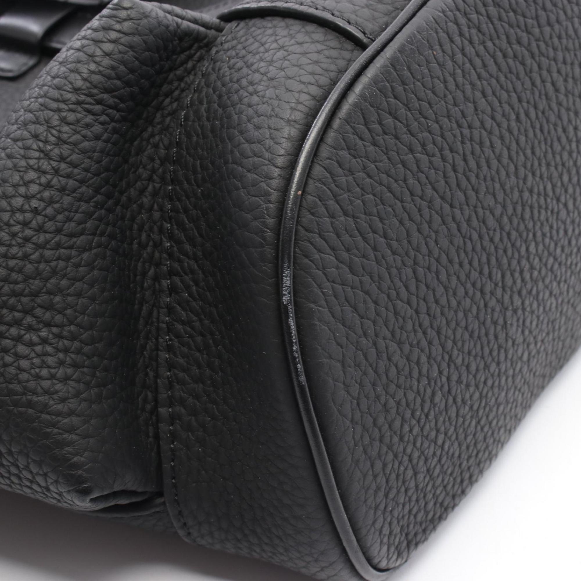 Louis Vuitton Black Leather Tote Bag