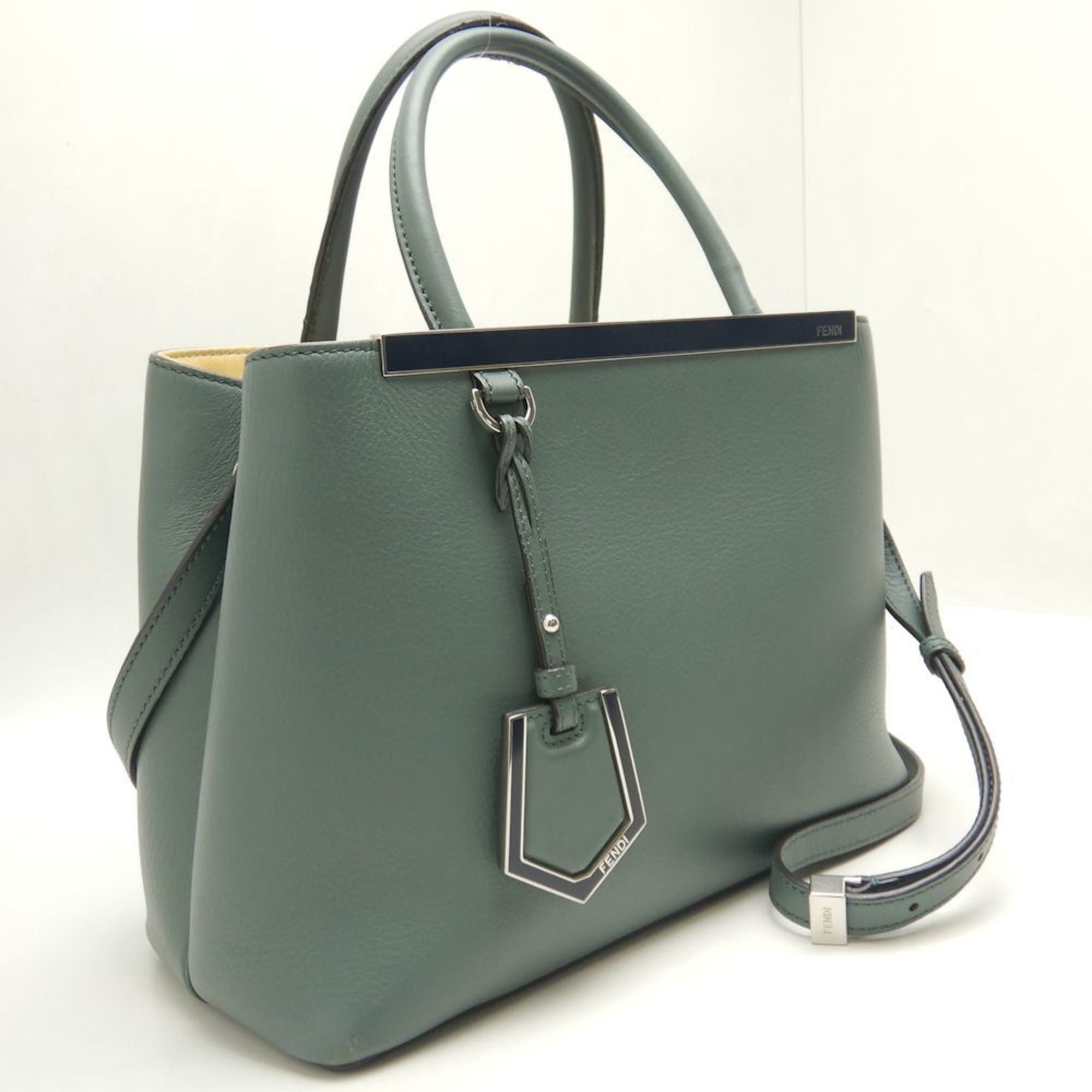 Fendi Khaki Yellow Leather Handbag