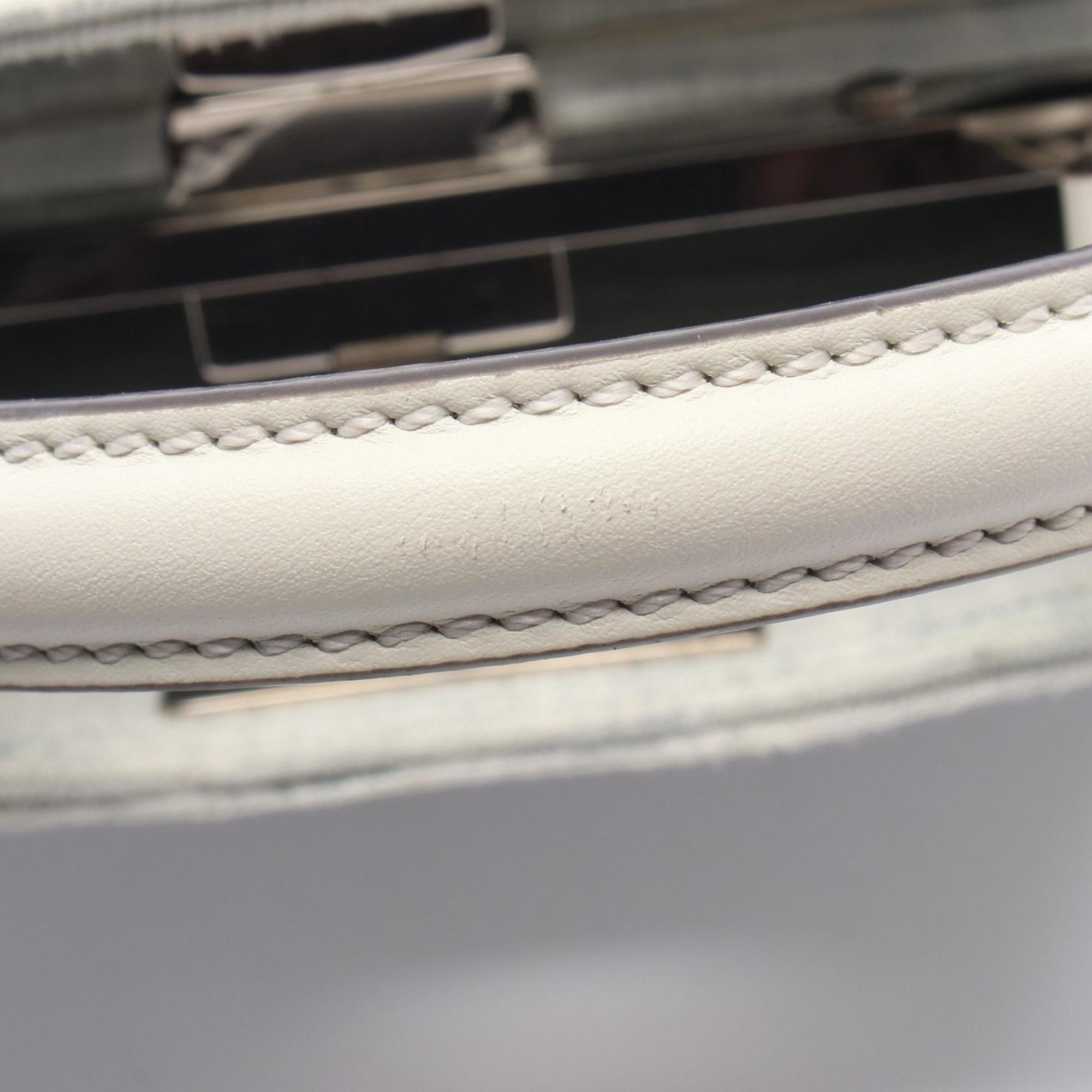 Fendi Blue White Denim Leather Handbag