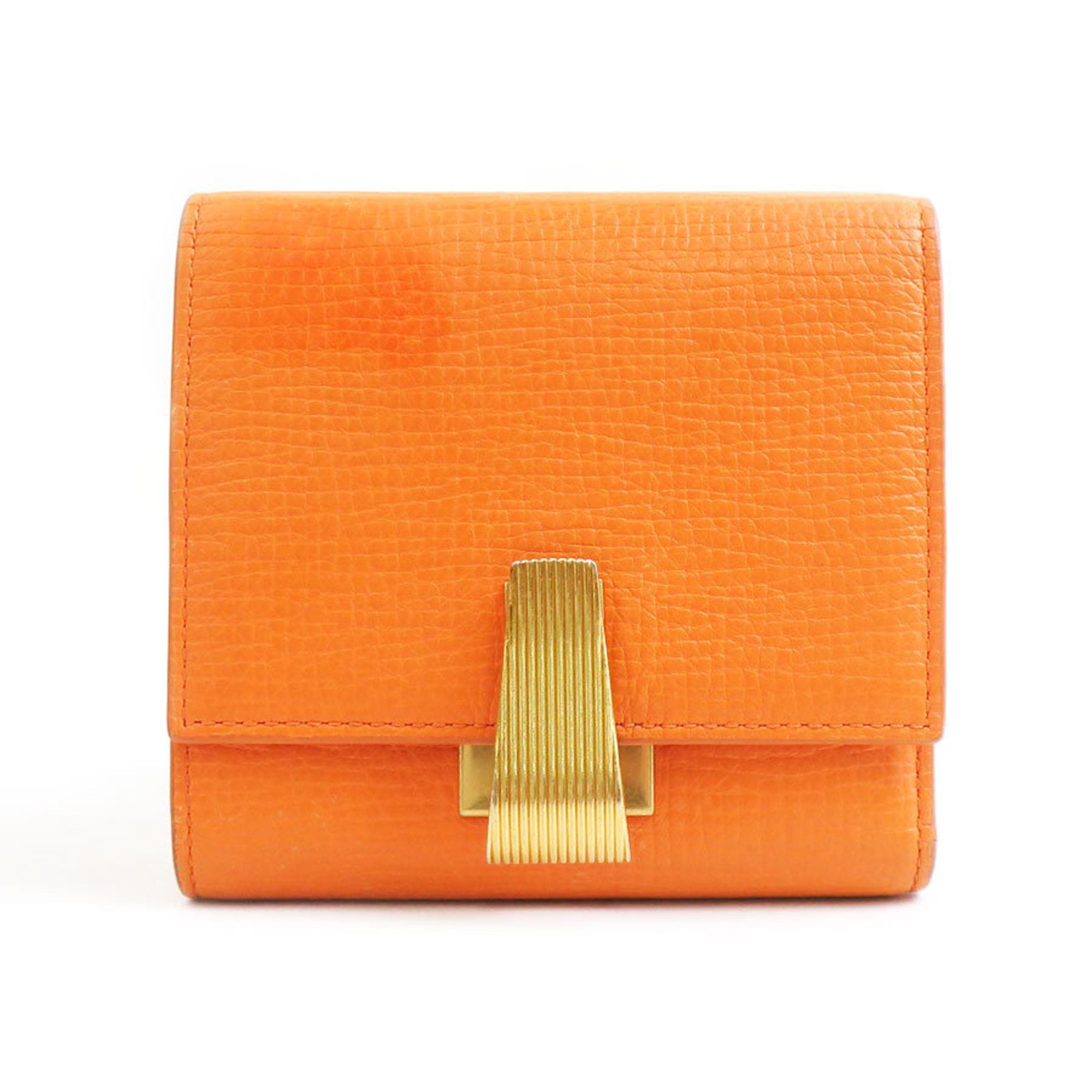 Bottega Veneta Orange Leather Wallet (Tri-Fold)