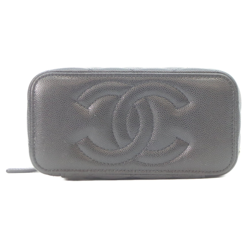 Chanel Black Grained Calfskin Shoulder Bag
