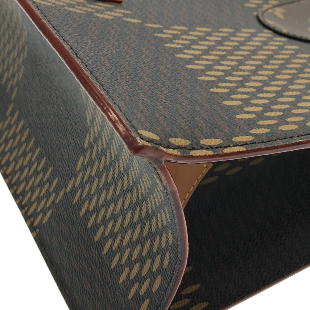Louis Vuitton Black Brown Coated Canvas Handbag
