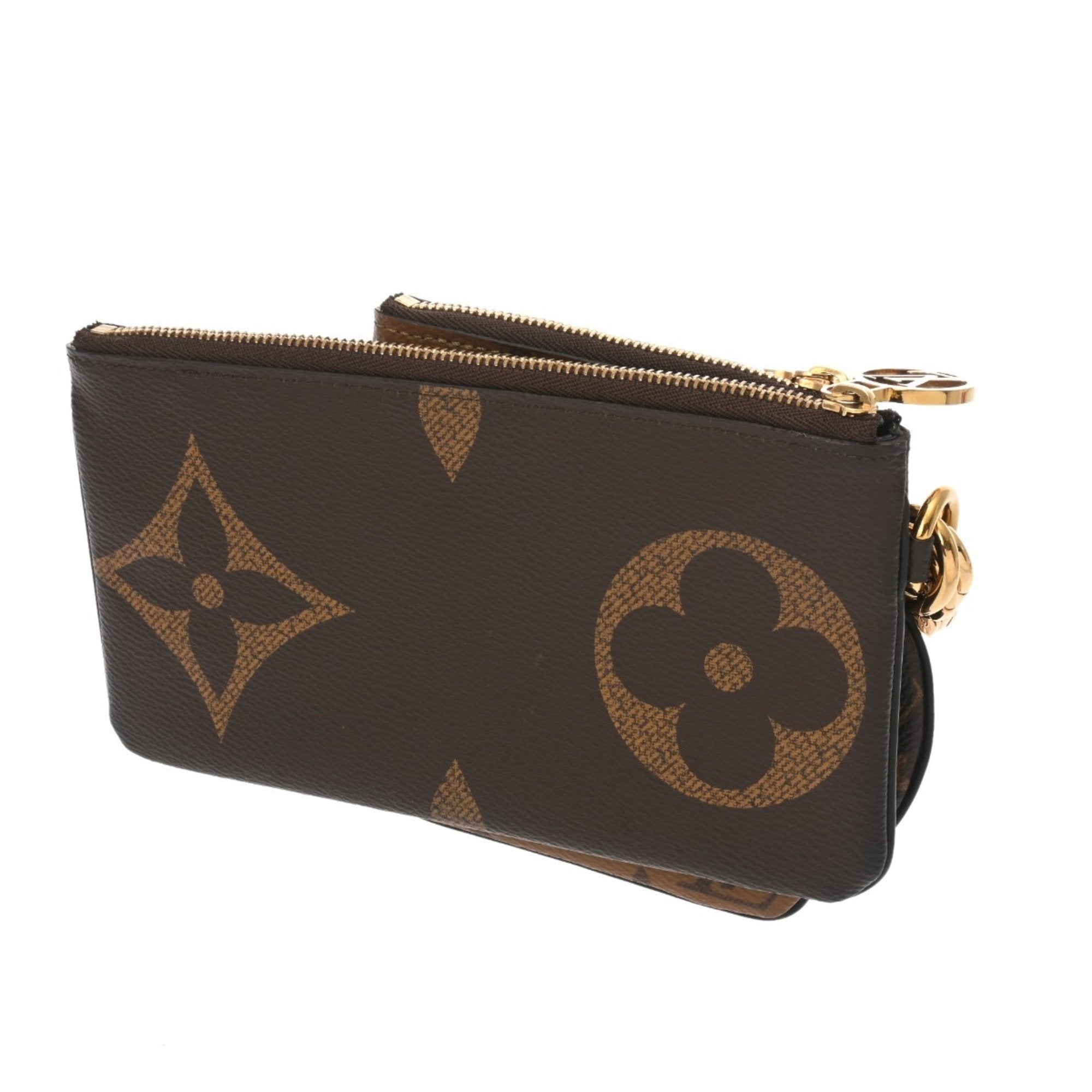 Louis Vuitton Brown Camel Monogram Canvas Pochette Pouch