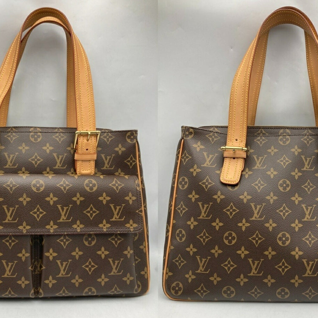 Louis Vuitton Brown Pvc Leather Handbag