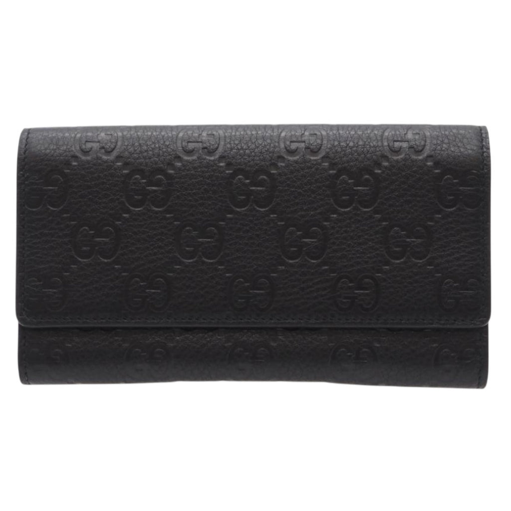 Gucci Black Leather Long Wallet (Bi-Fold) (Pre-Owned)