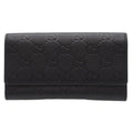Gucci Black Leather Long Wallet (Bi-Fold) (Pre-Owned)