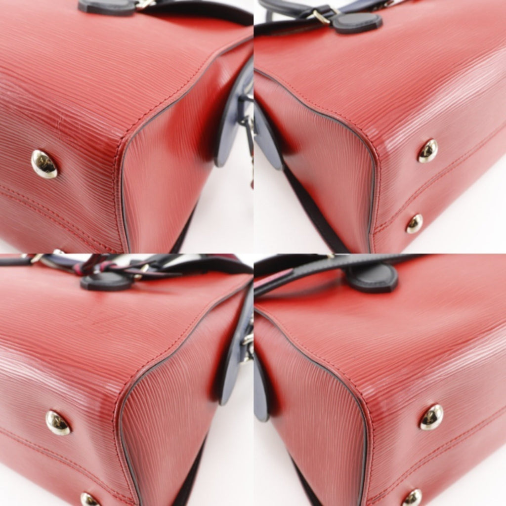 Louis Vuitton Navy Red Color Epi Leather Handbag Tote Bag