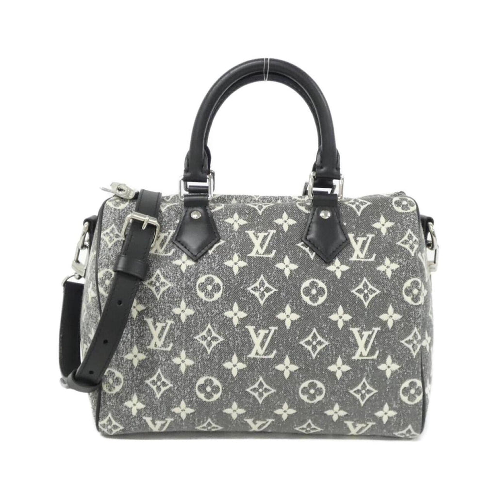 Louis Vuitton Black Gray White Canvas Boston Bag