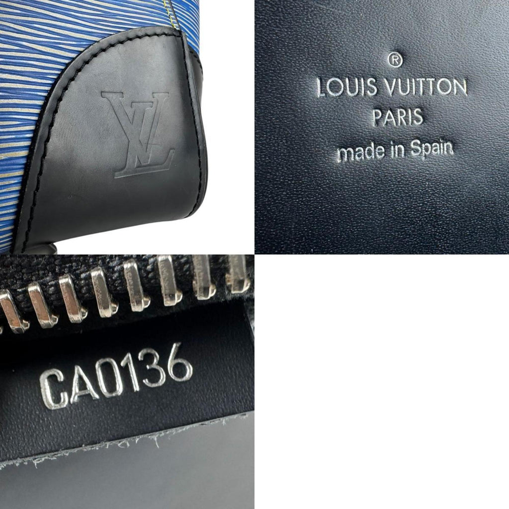 Louis Vuitton Black Blue Epi Leather Handbag Shoulder Bag