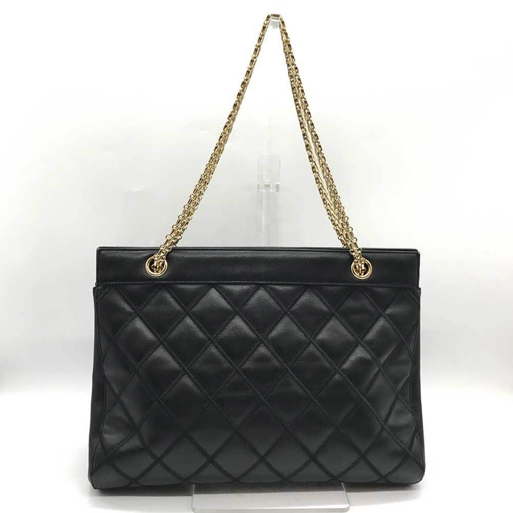 Chanel Black Leather Tote Bag