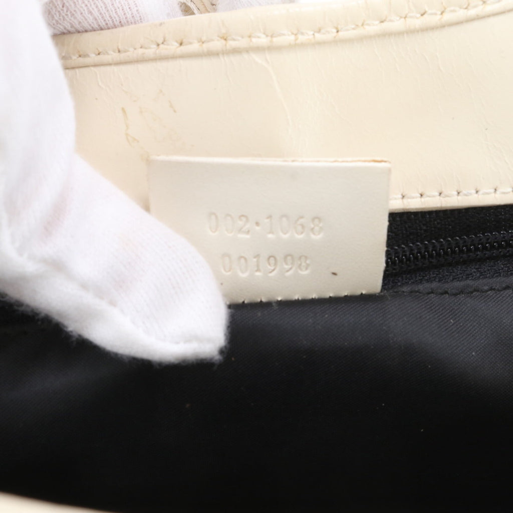 Gucci Jackie Black White Leather Canvas Handbag (Pre-Owned)