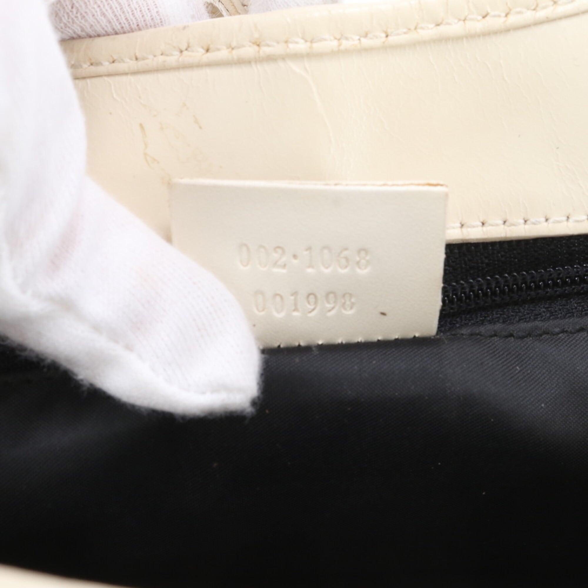 Gucci Jackie Black White Leather Canvas Handbag (Pre-Owned)