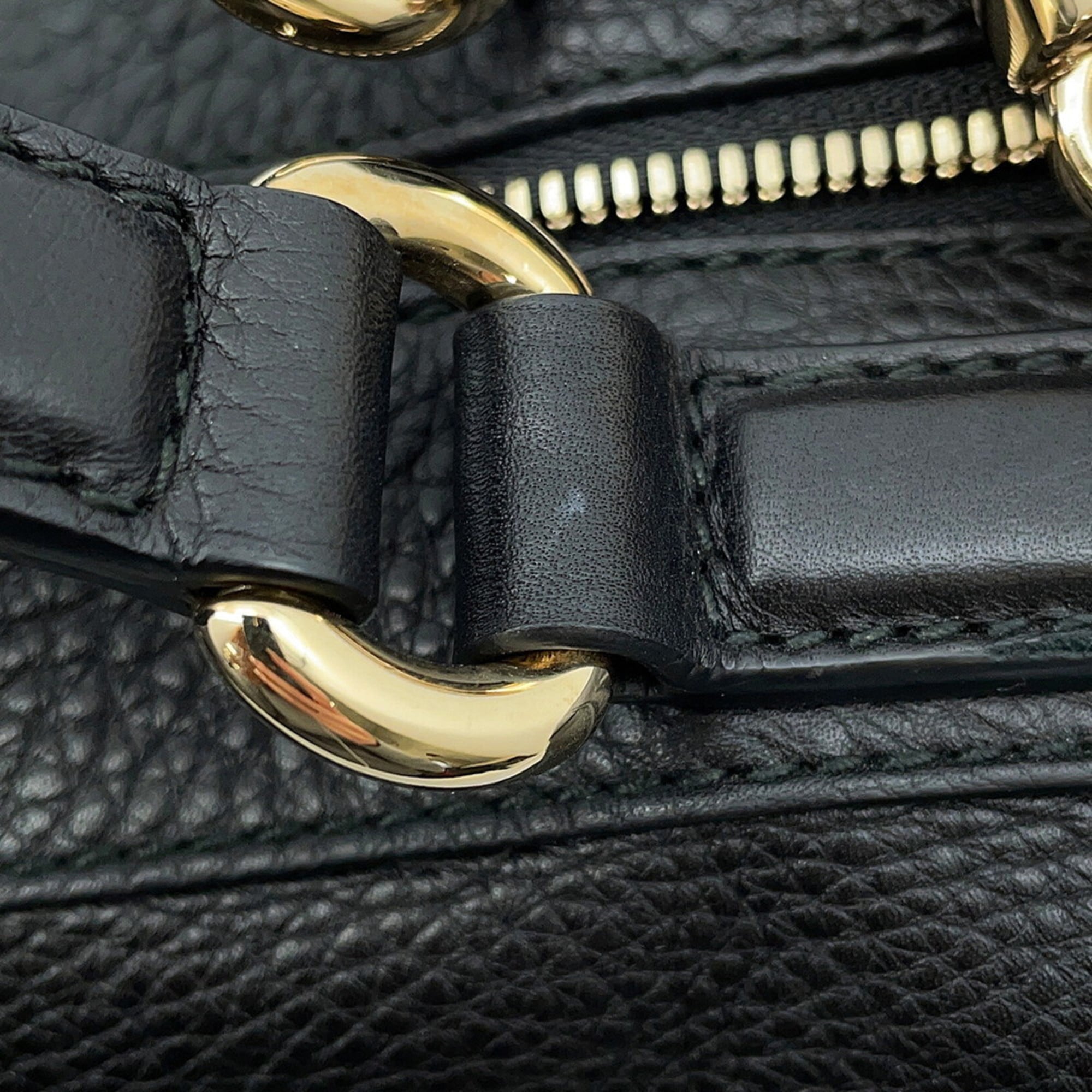 Gucci Black Leather Boston Bag (Pre-Owned)