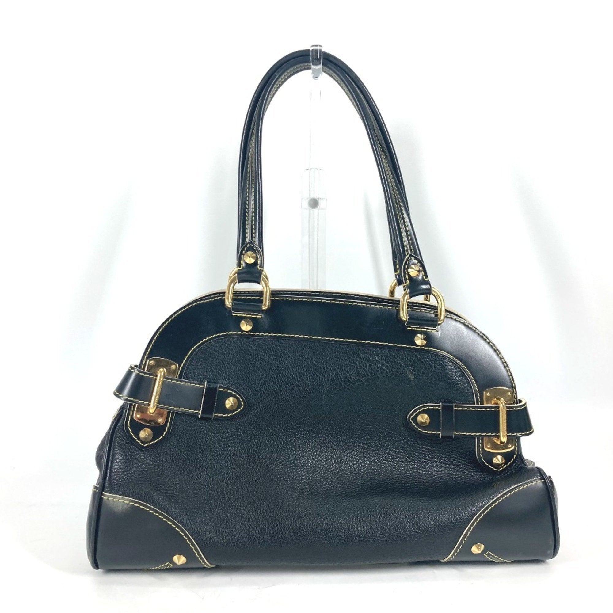 Louis Vuitton Black Noir Suhali Leather Handbag Shoulder Bag
