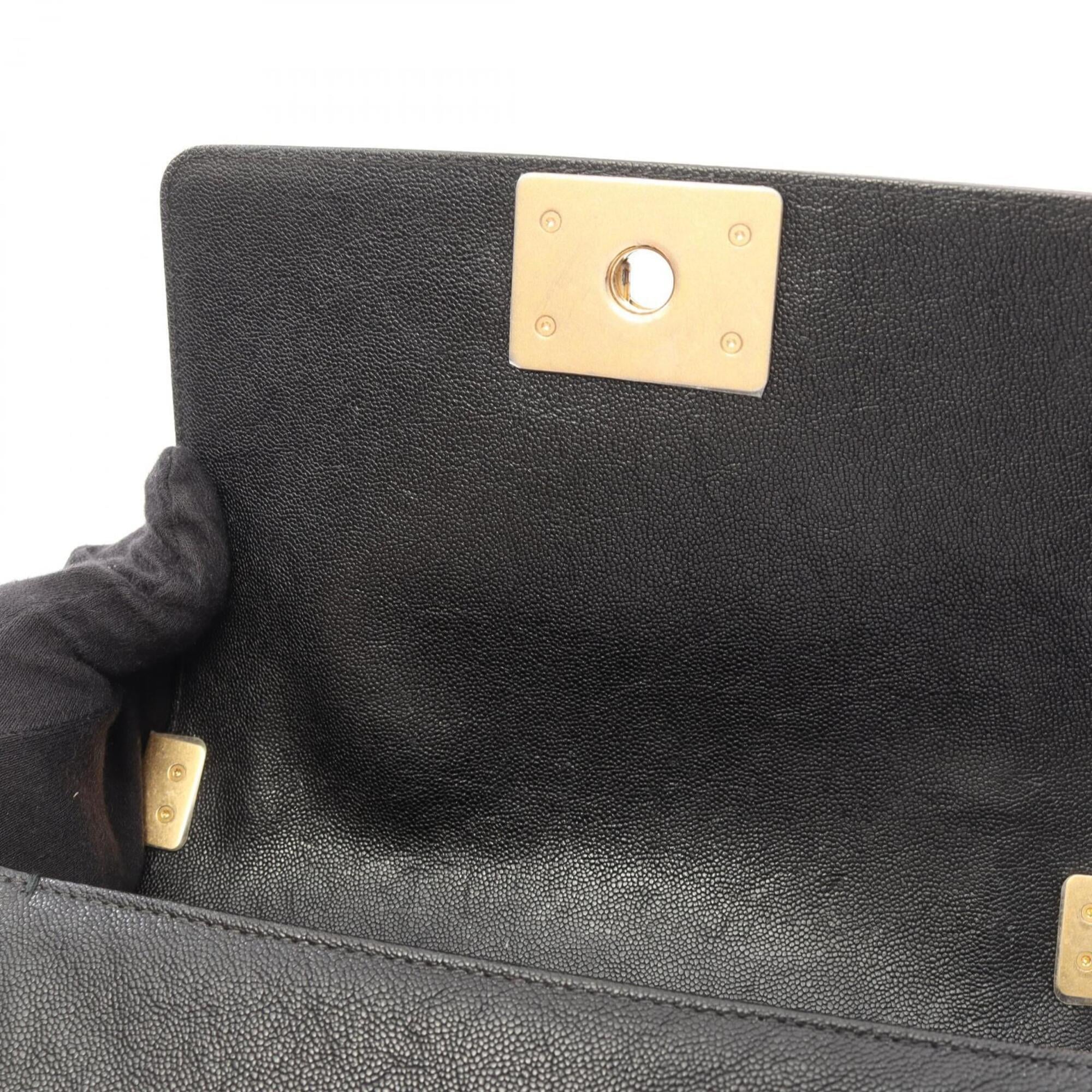 Chanel Black Grained Calfskin Handbag Shoulder Bag