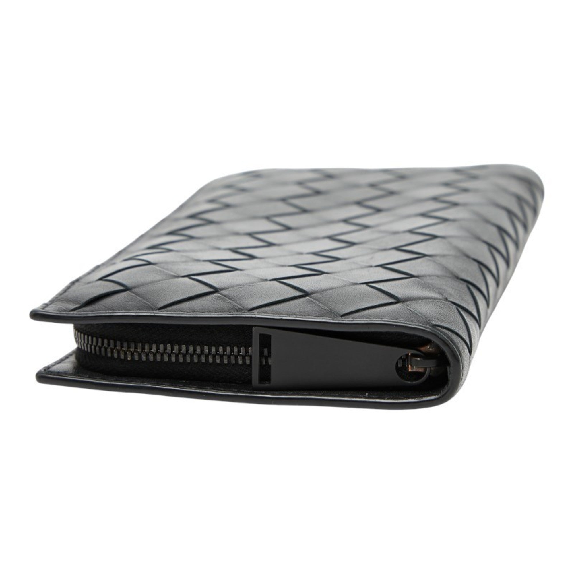 Bottega Veneta Black Leather Long Wallet (Bi-Fold)