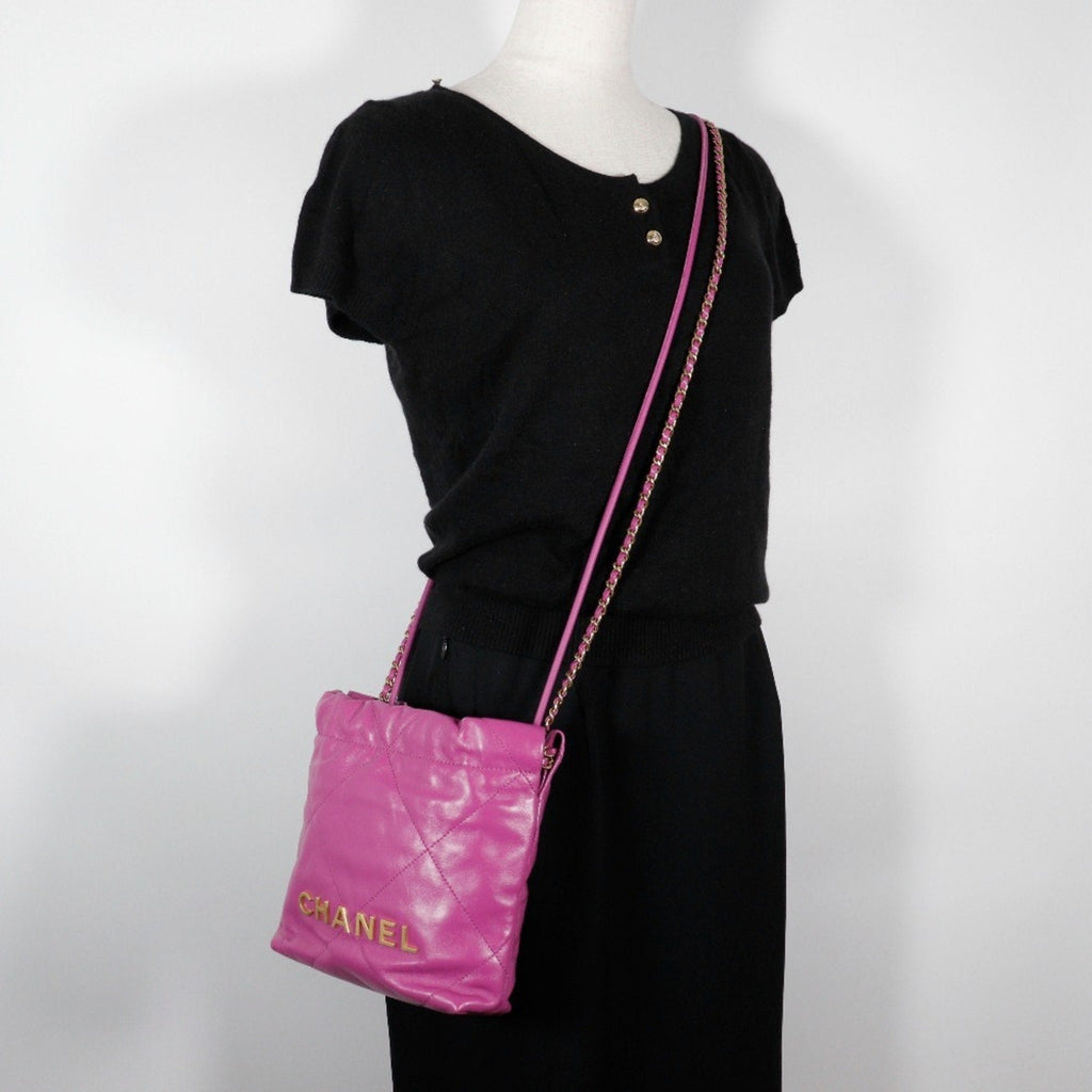Chanel Purple Leather Handbag Shoulder Bag