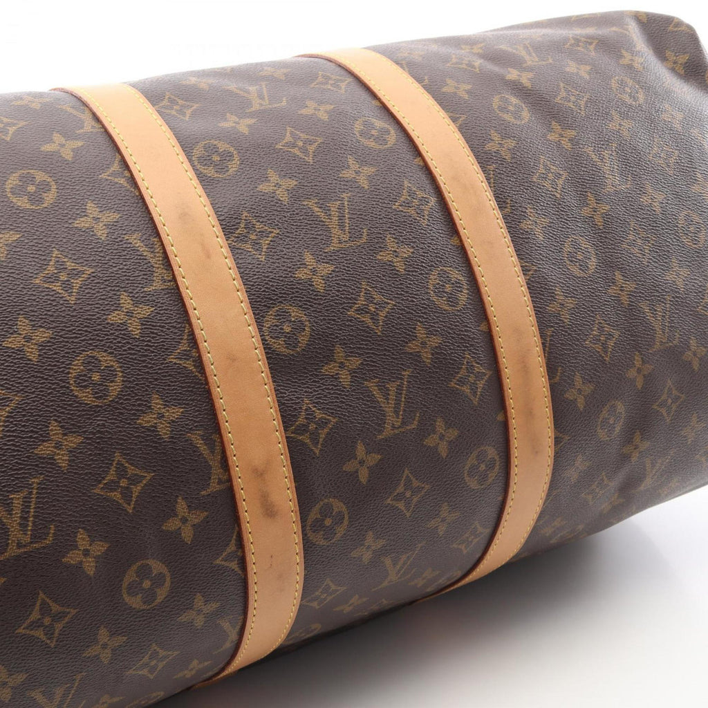 Louis Vuitton Brown Monogram Coated Canvas Leather Boston Bag