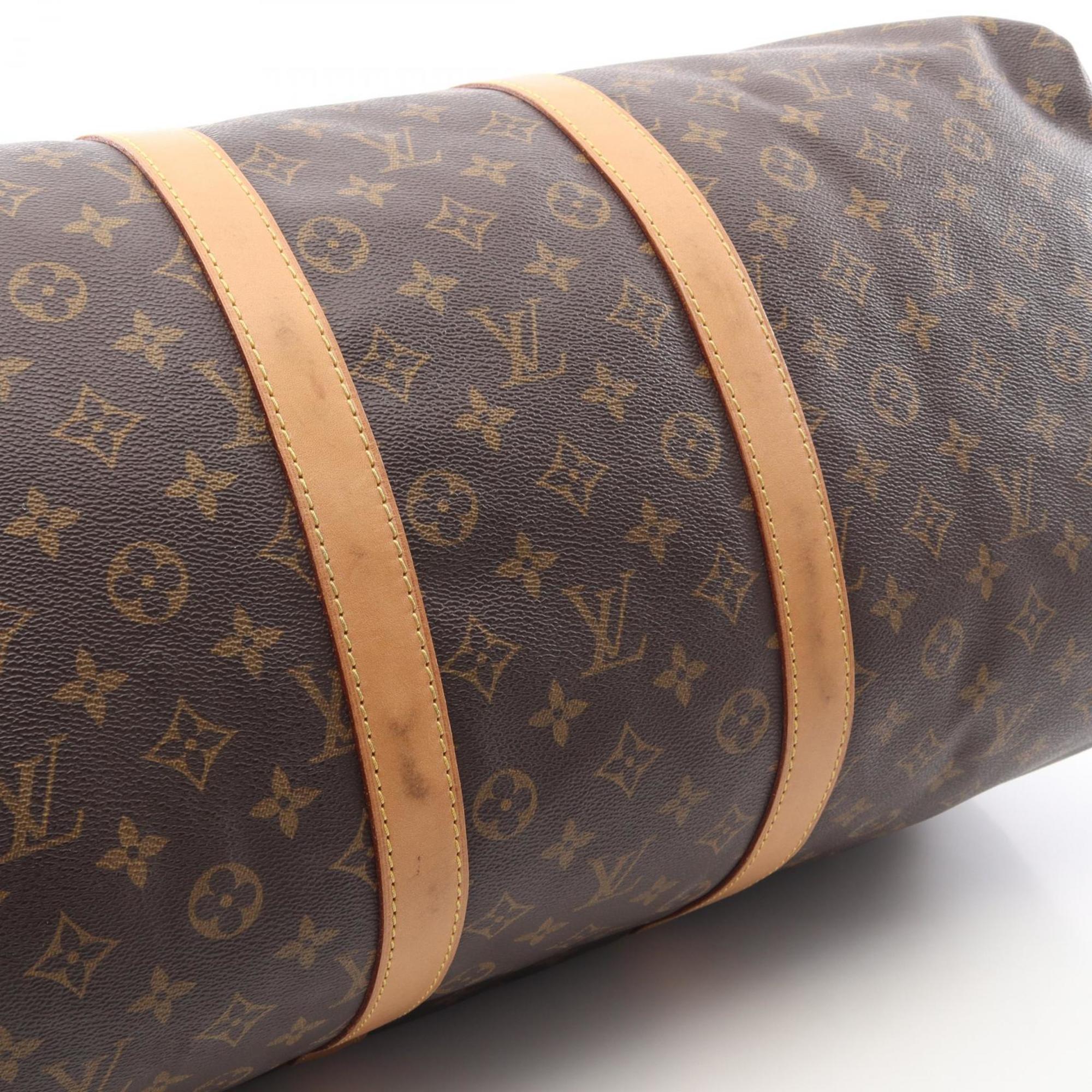 Louis Vuitton Brown Monogram Coated Canvas Leather Boston Bag