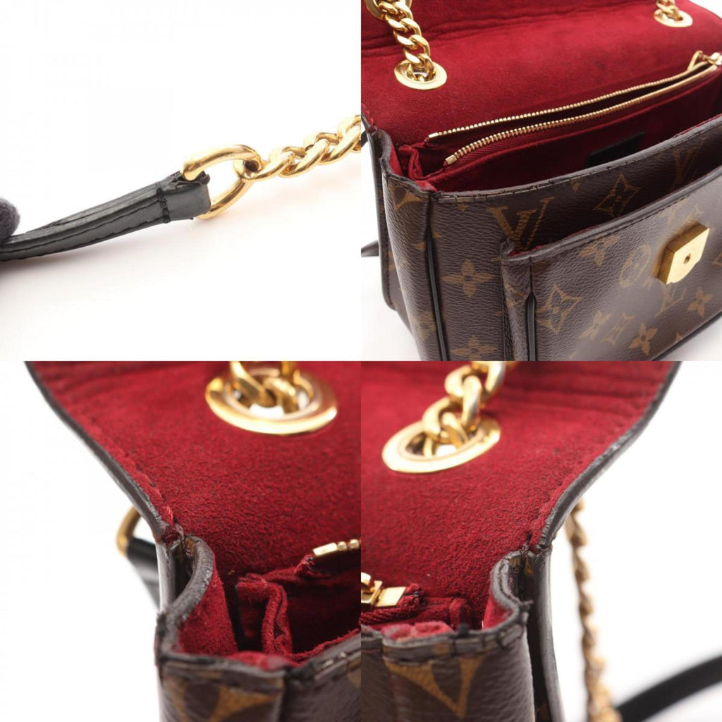 Louis Vuitton Black Brown Coated Canvas Leather Shoulder Bag