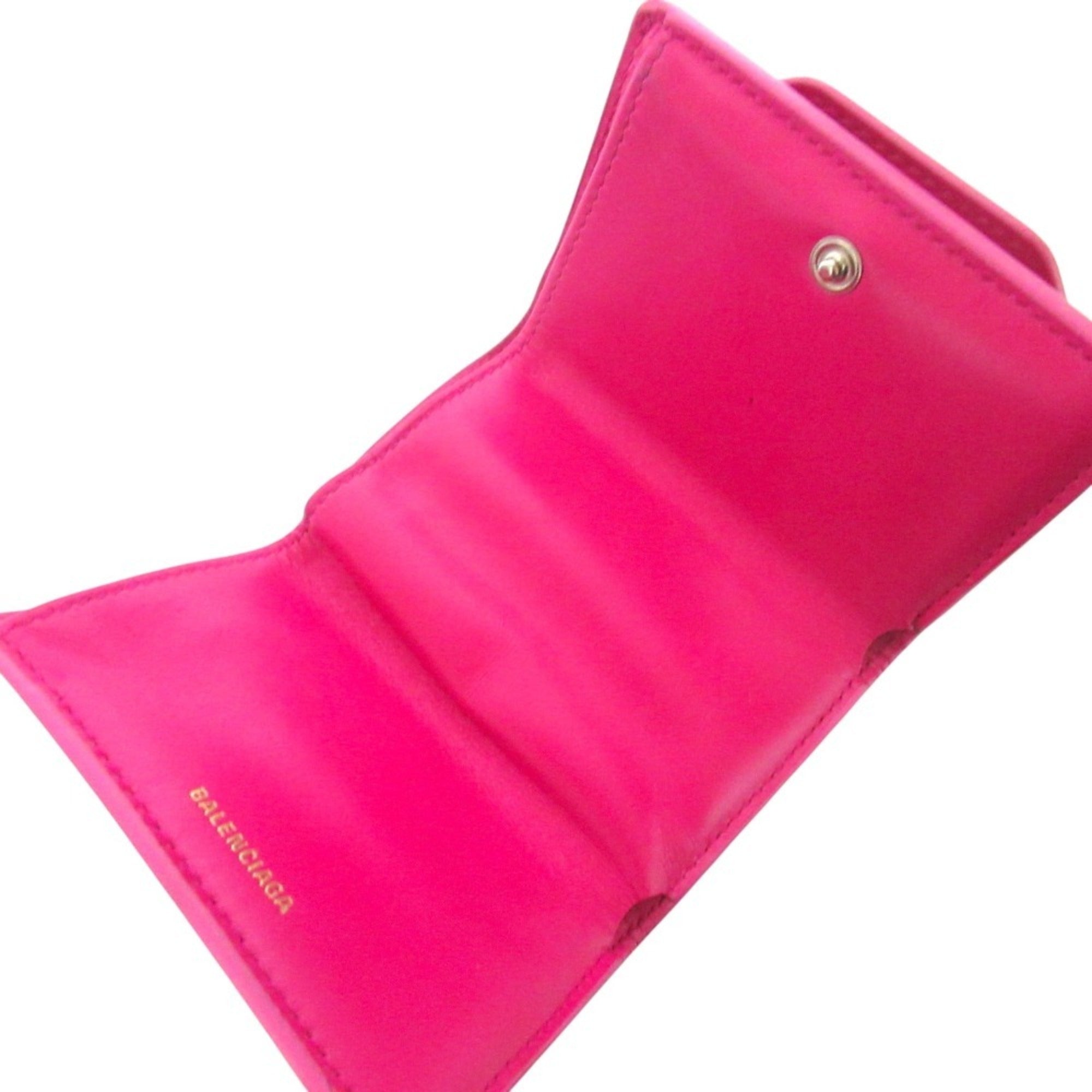 Balenciaga Pink Leather Wallet (Tri-Fold)