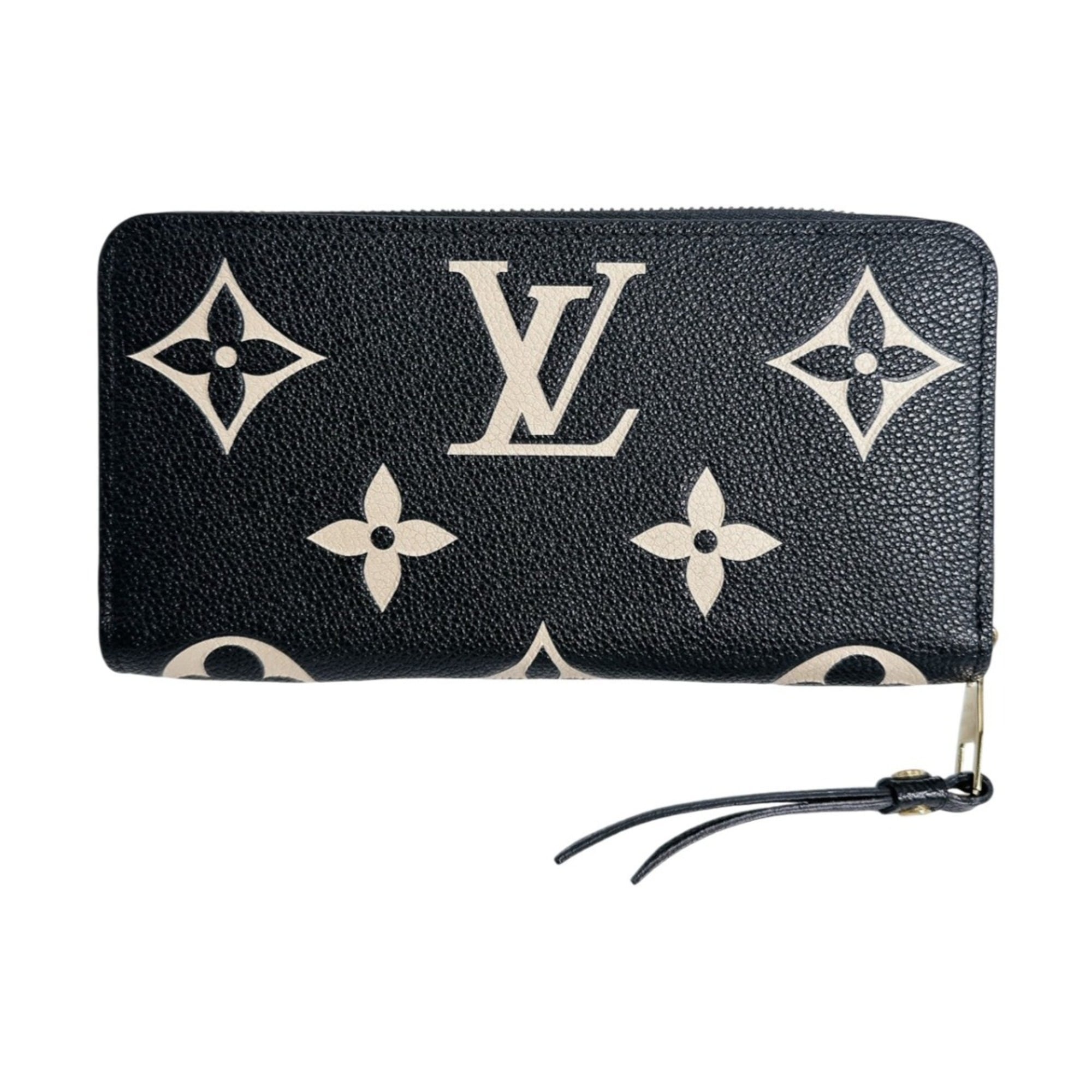 Louis Vuitton Beige Black Monogram Empreinte Long Wallet