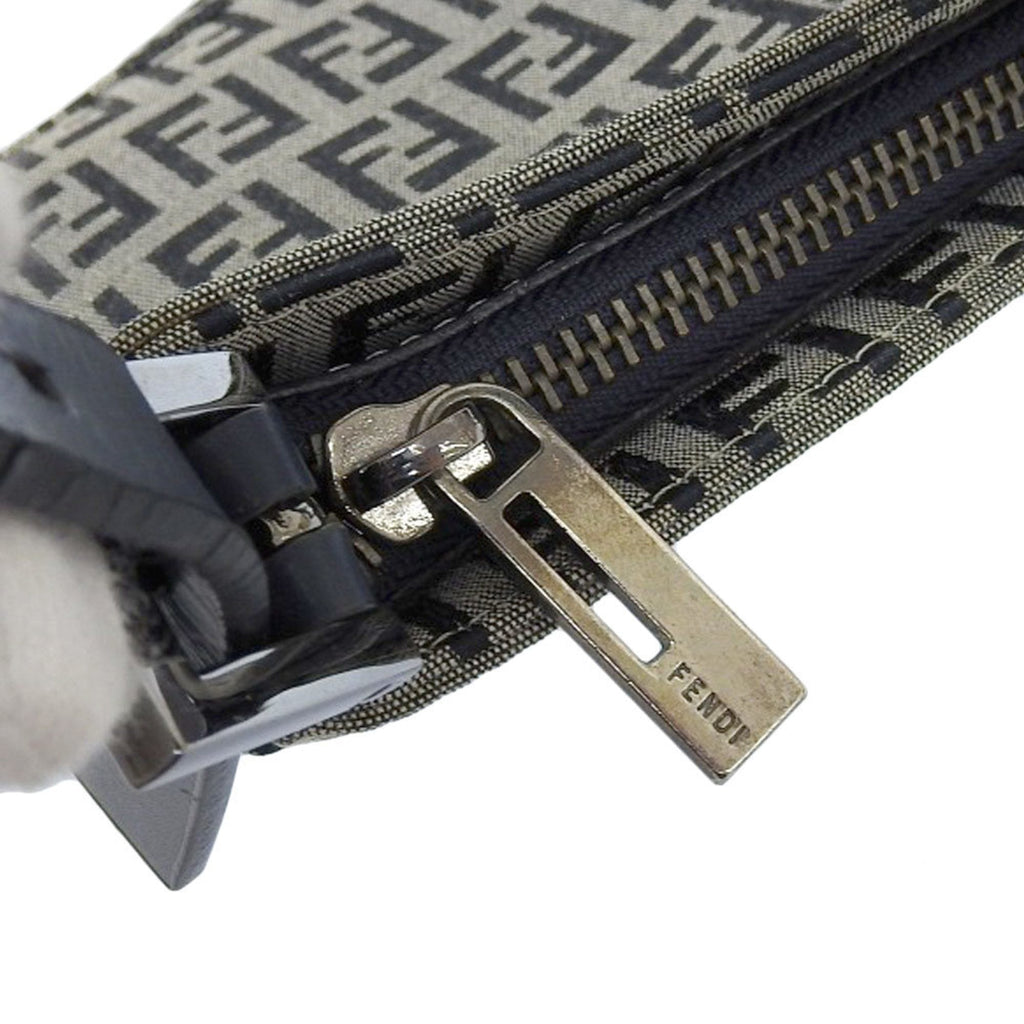 Fendi Navy Canvas Leather Pouch