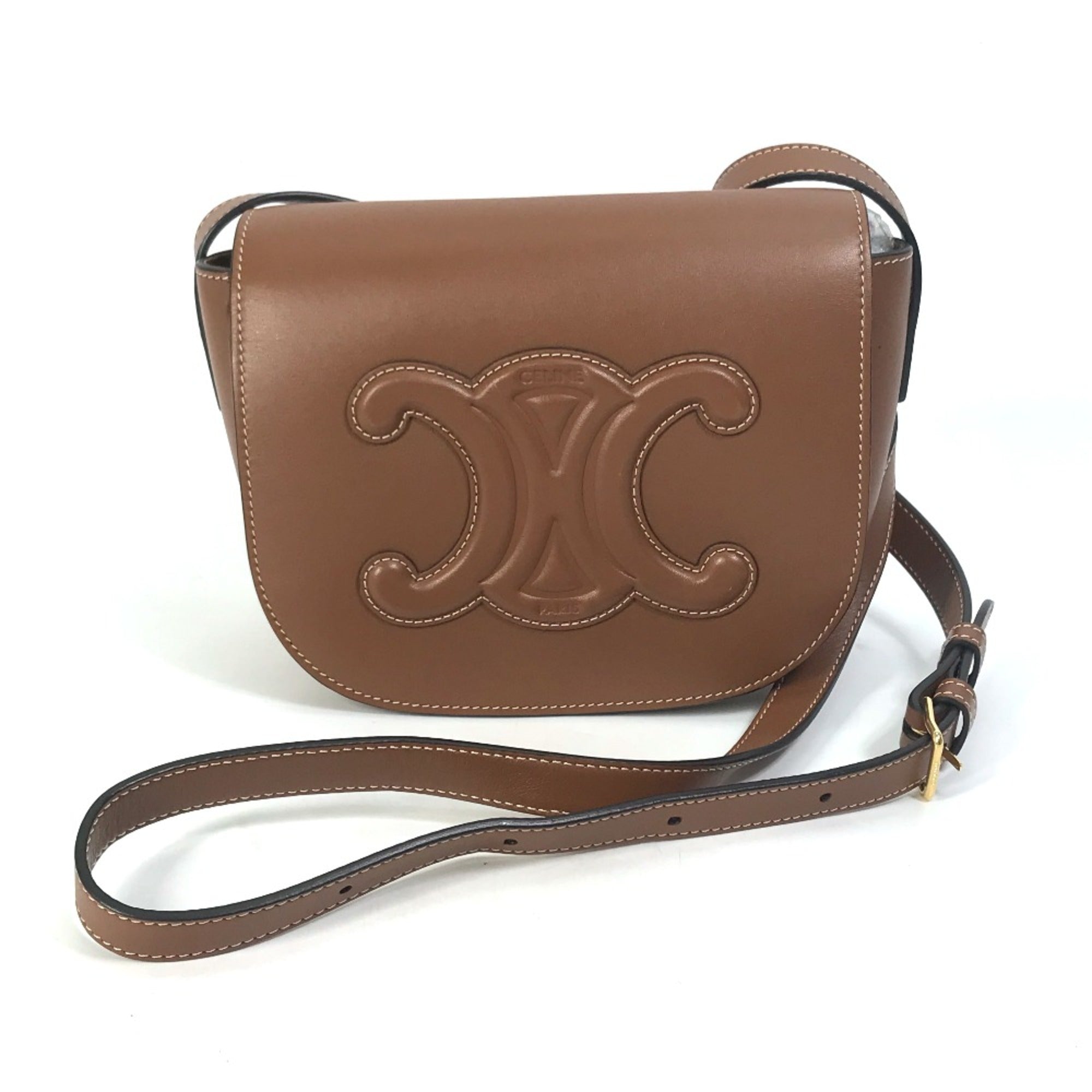 Celine Brown Leather Shoulder Bag