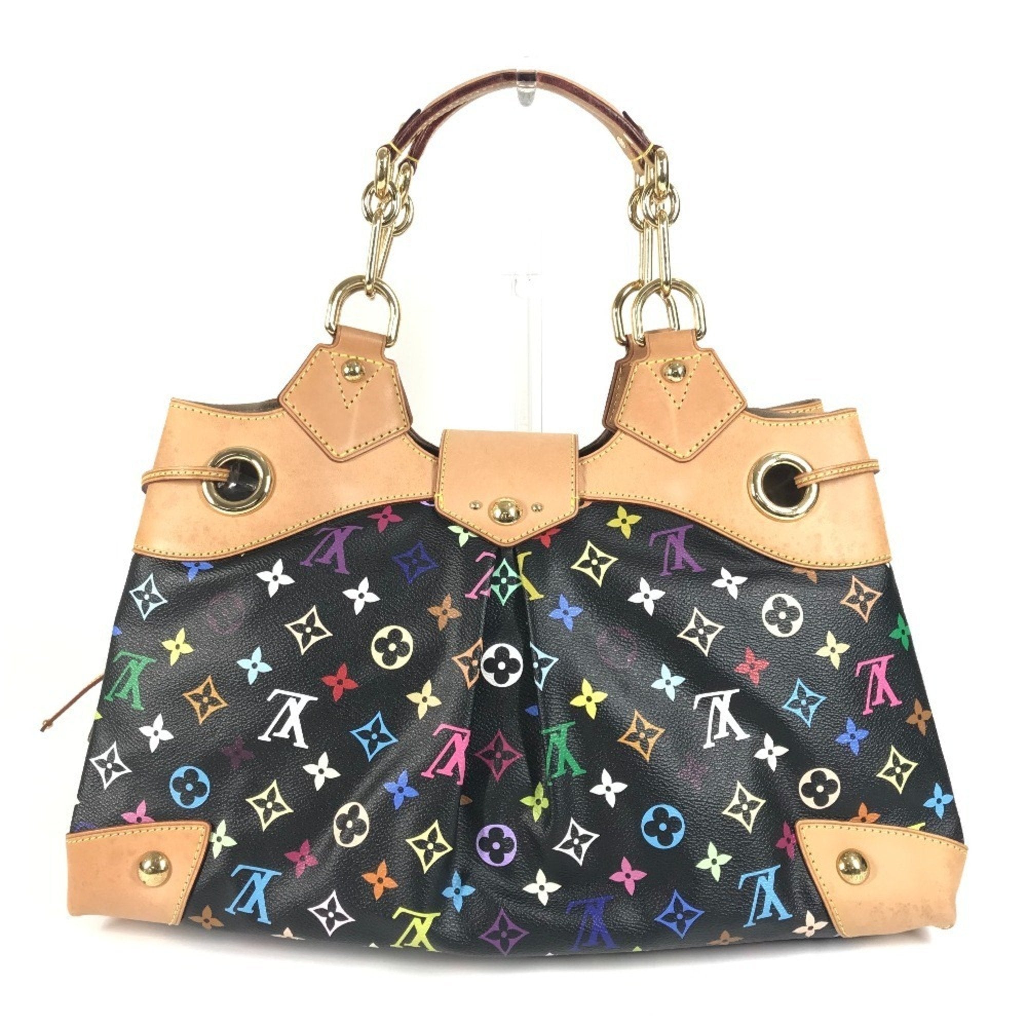 Louis Vuitton Black Multi-Color Noir Monogram Multicolore Canvas Shoulder Bag Tote Bag
