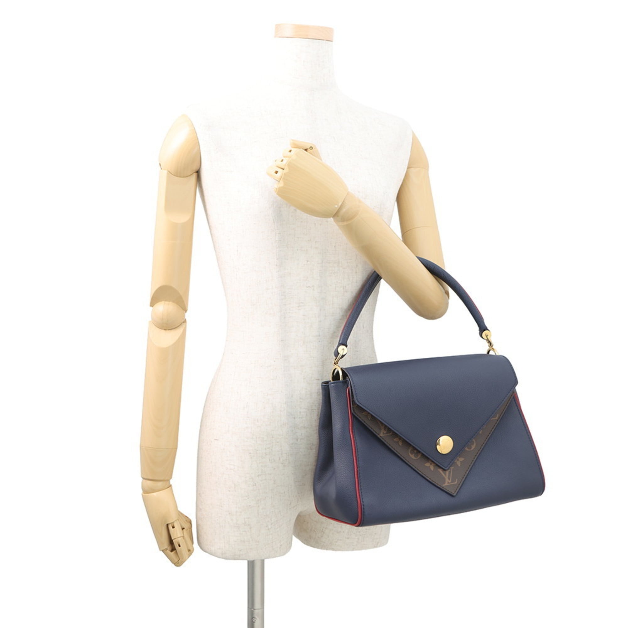 Louis Vuitton Monogram Navy Blue Leather Handbag