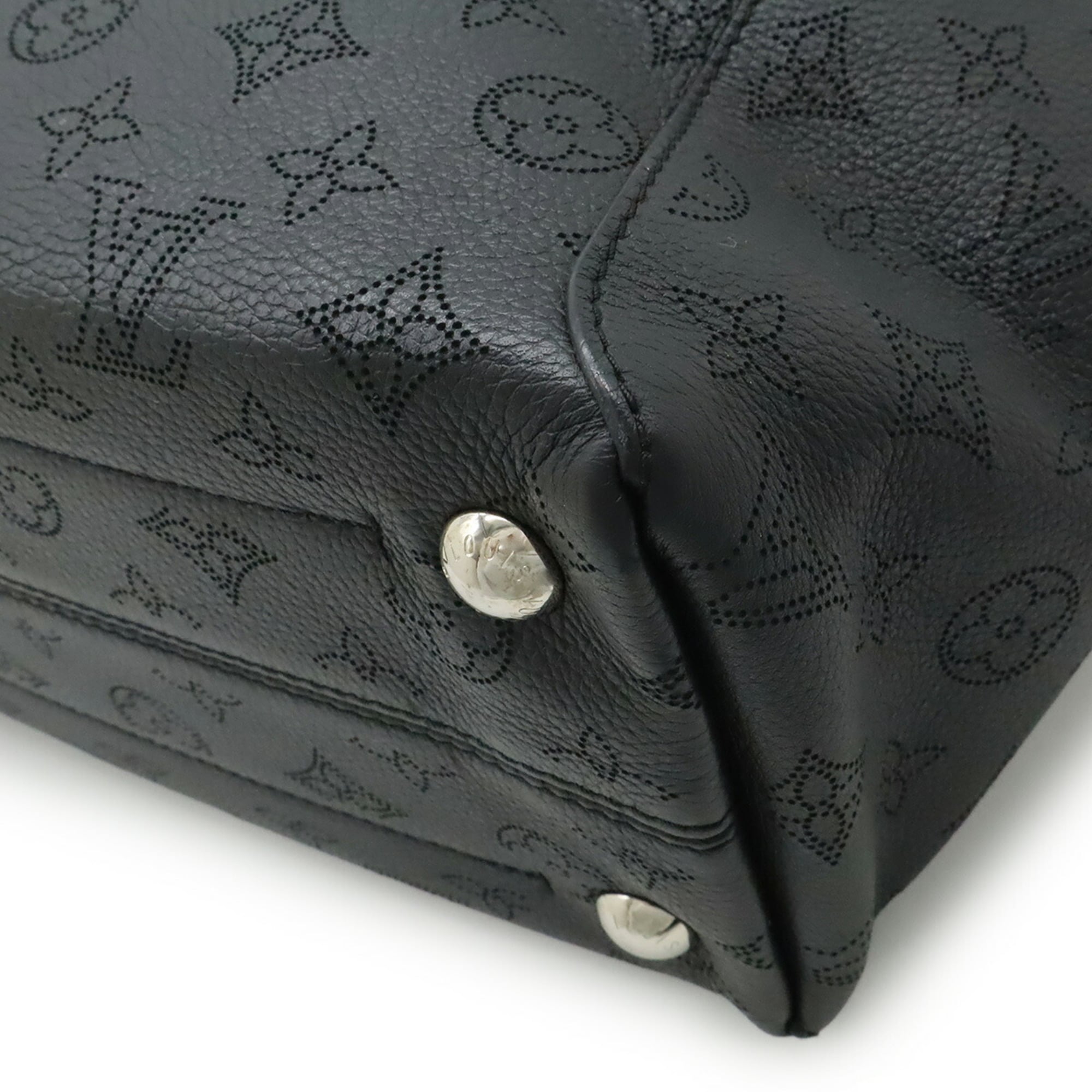 Louis Vuitton Black Noir Mahina Leather Handbag Pouch Shoulder Bag