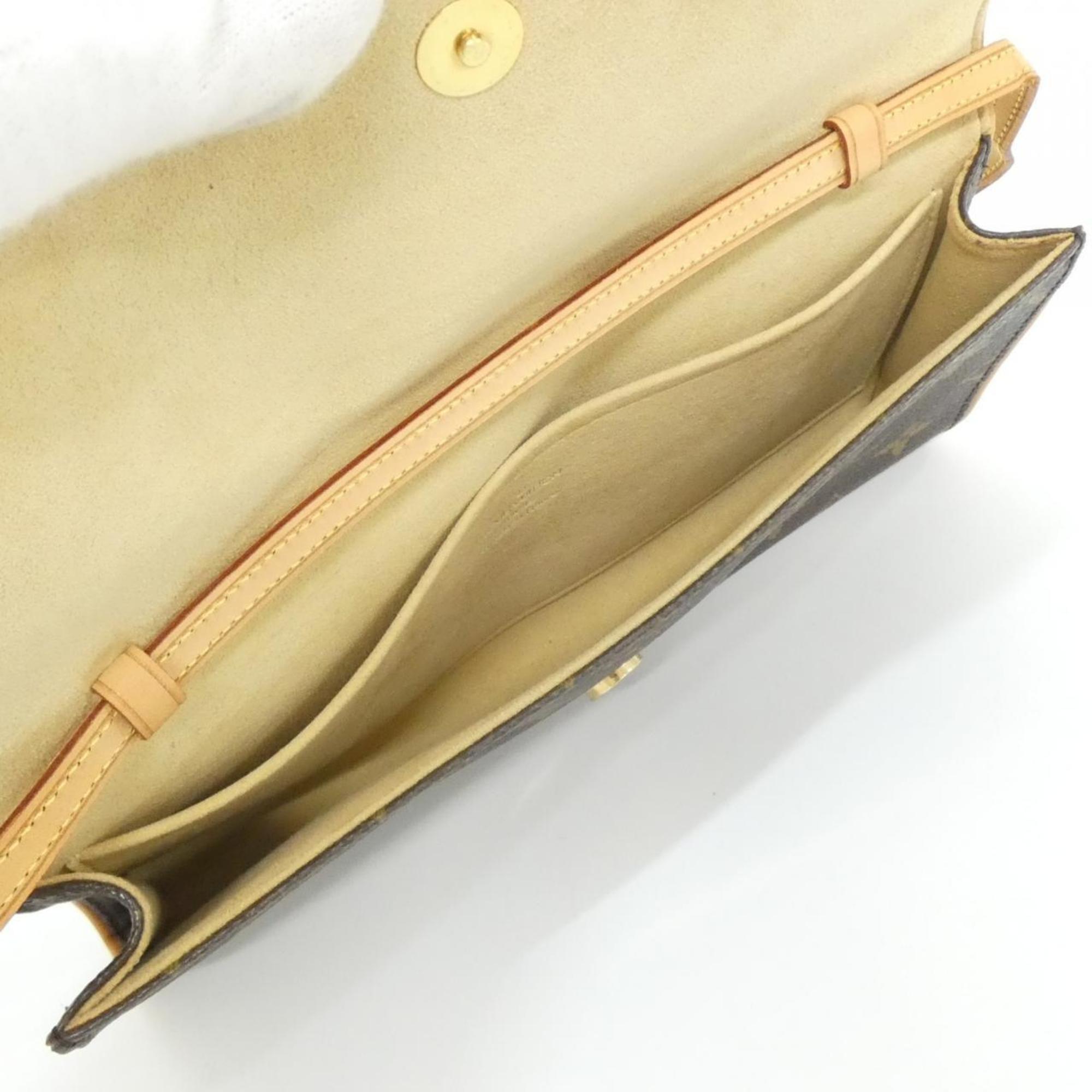Louis Vuitton Brown Coated Canvas Pochette Shoulder Bag