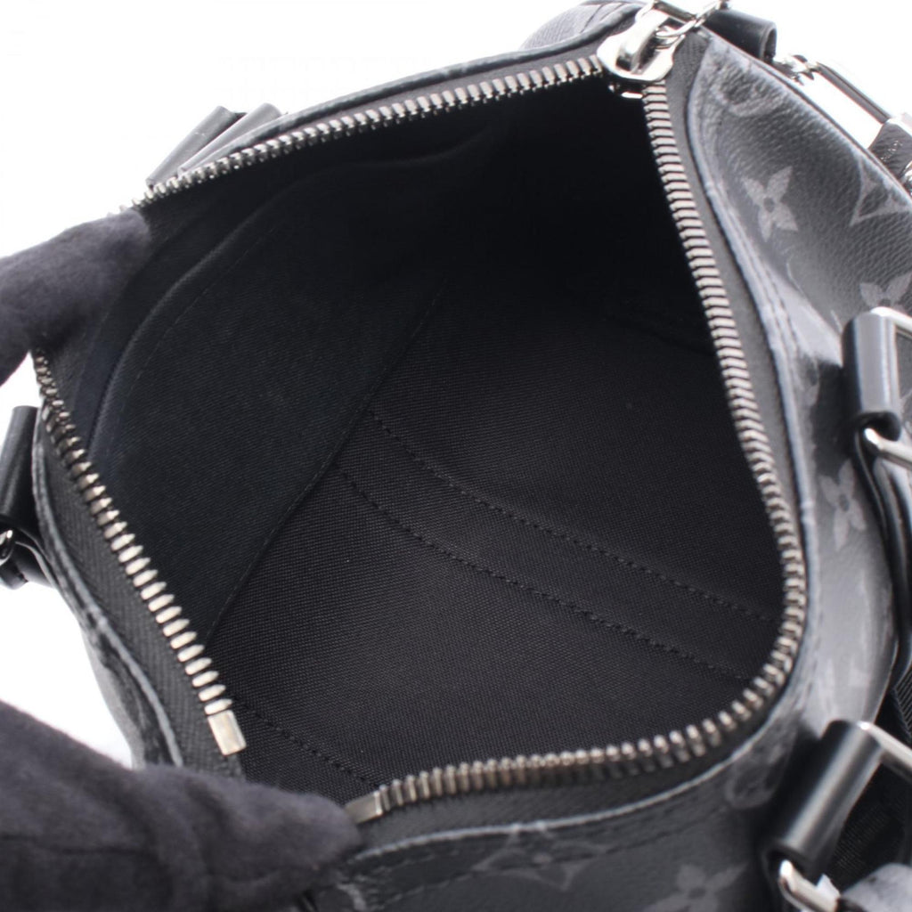 Louis Vuitton Black Gray Pvc Coated Canvas Monogram Eclipse Leather Handbag